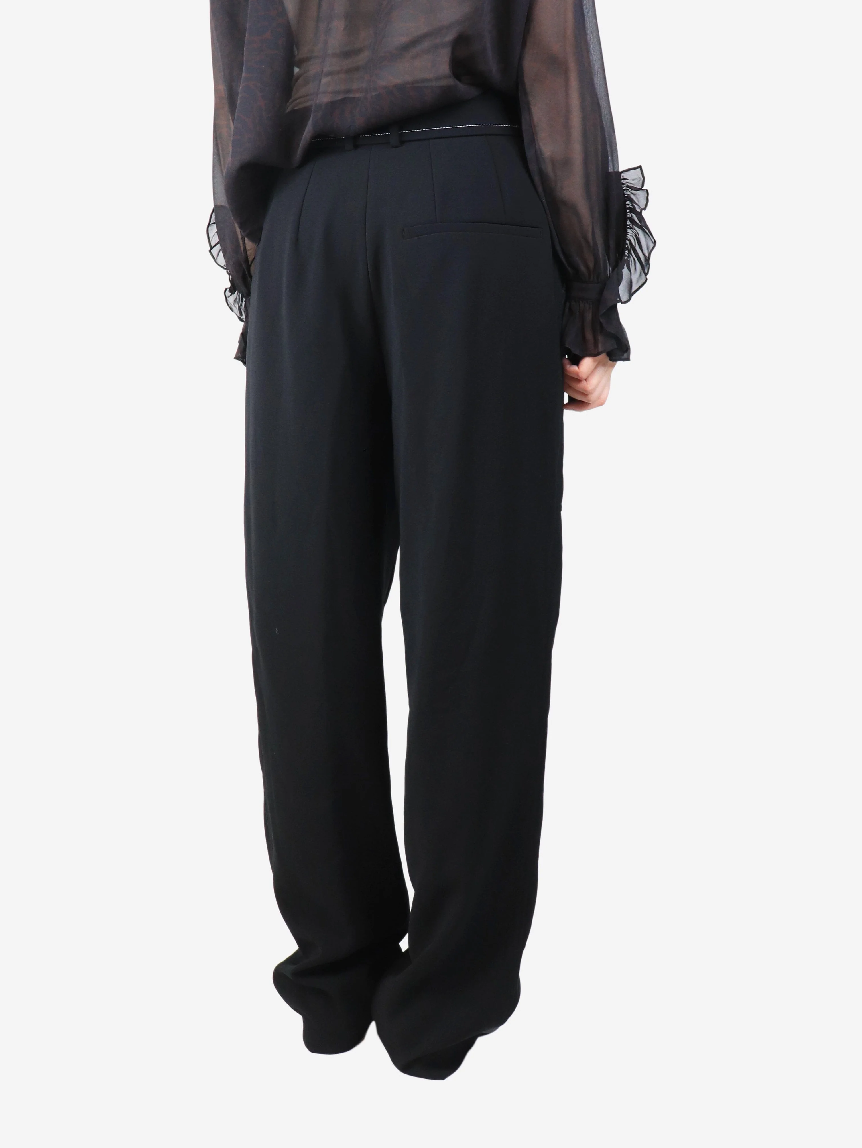 Black terry fluid twill trousers - size UK 14 - Image 3