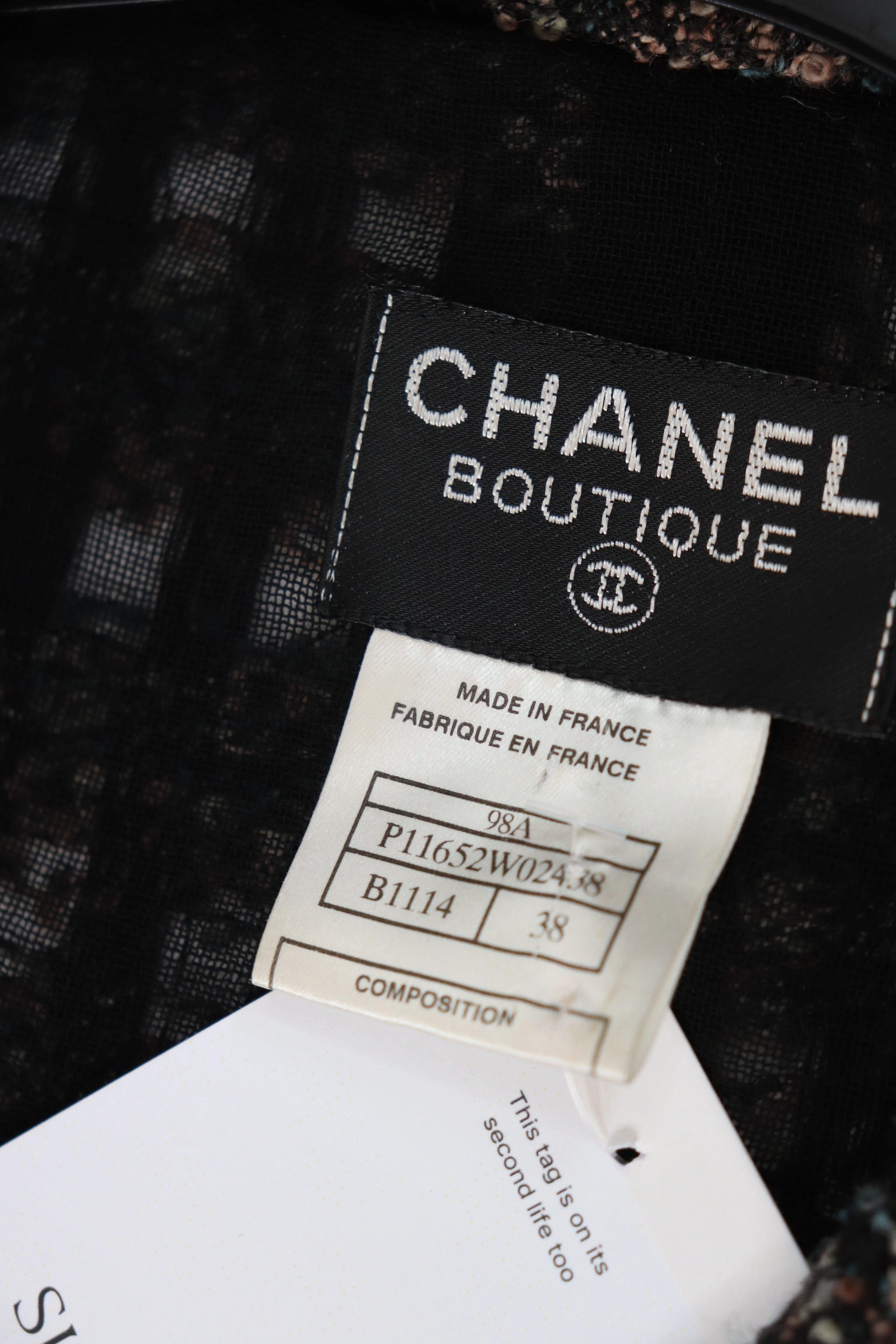 Black tweed midi dress - size UK 10 - Image 4
