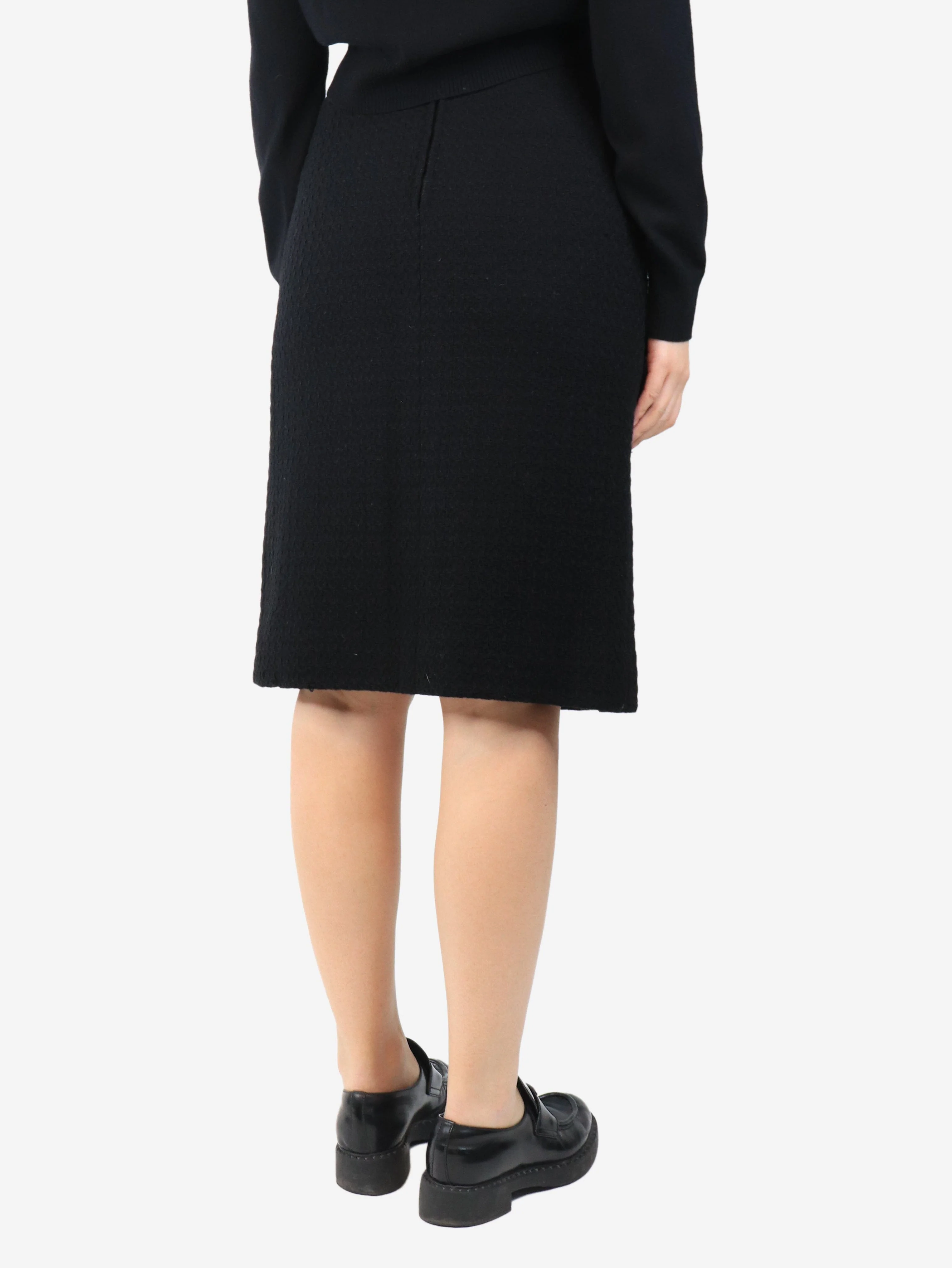 Black tweed midi skirt - size UK 8 - Image 3