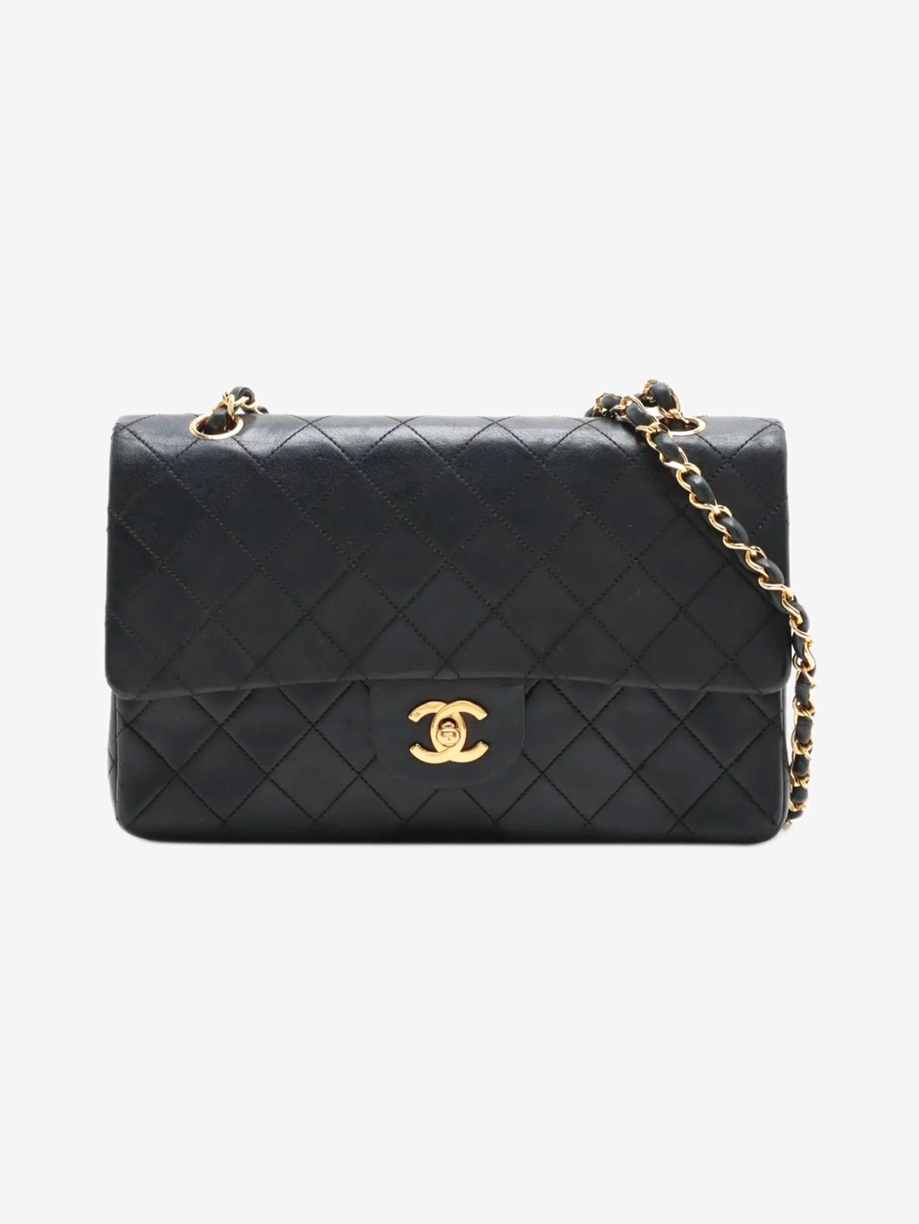 Black vintage 1988 medium lambskin Classic Double Flap bag