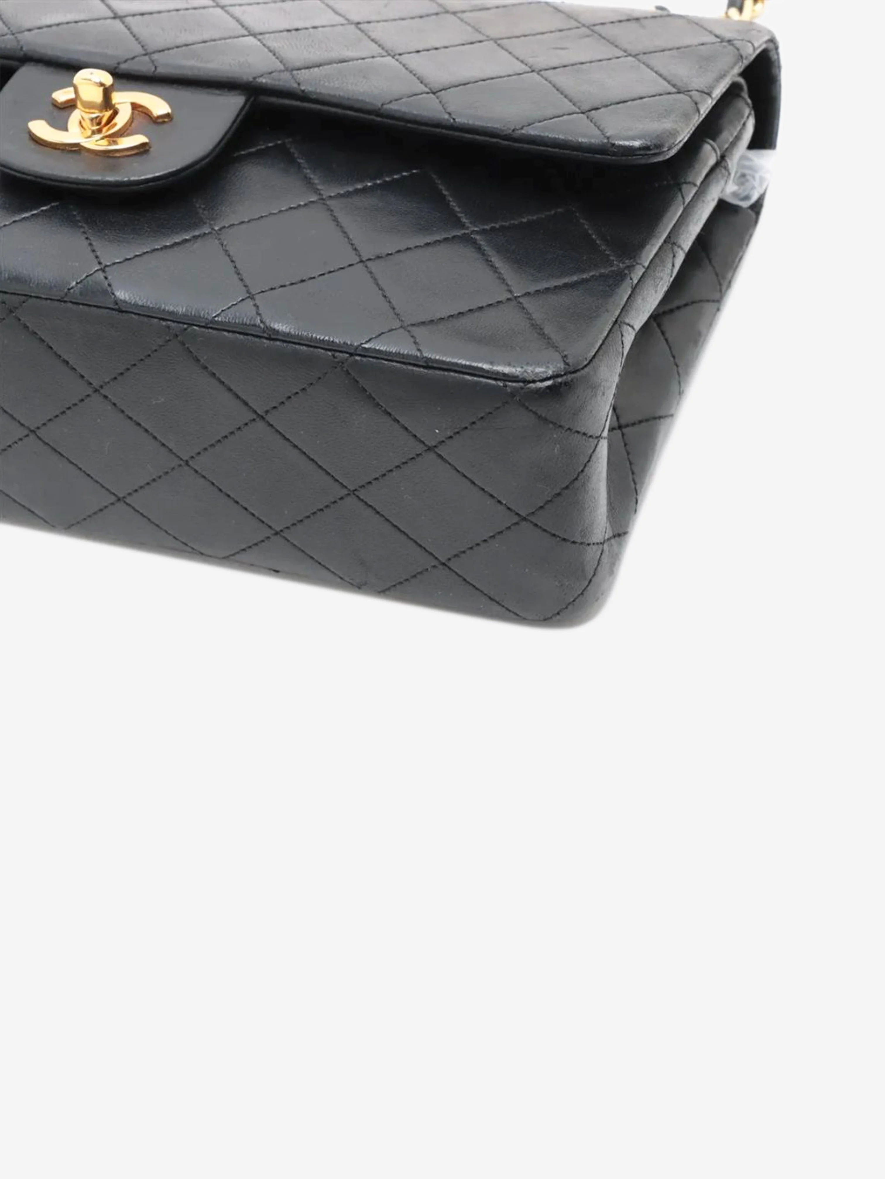 Black vintage 1988 medium lambskin Classic Double Flap bag - Image 3