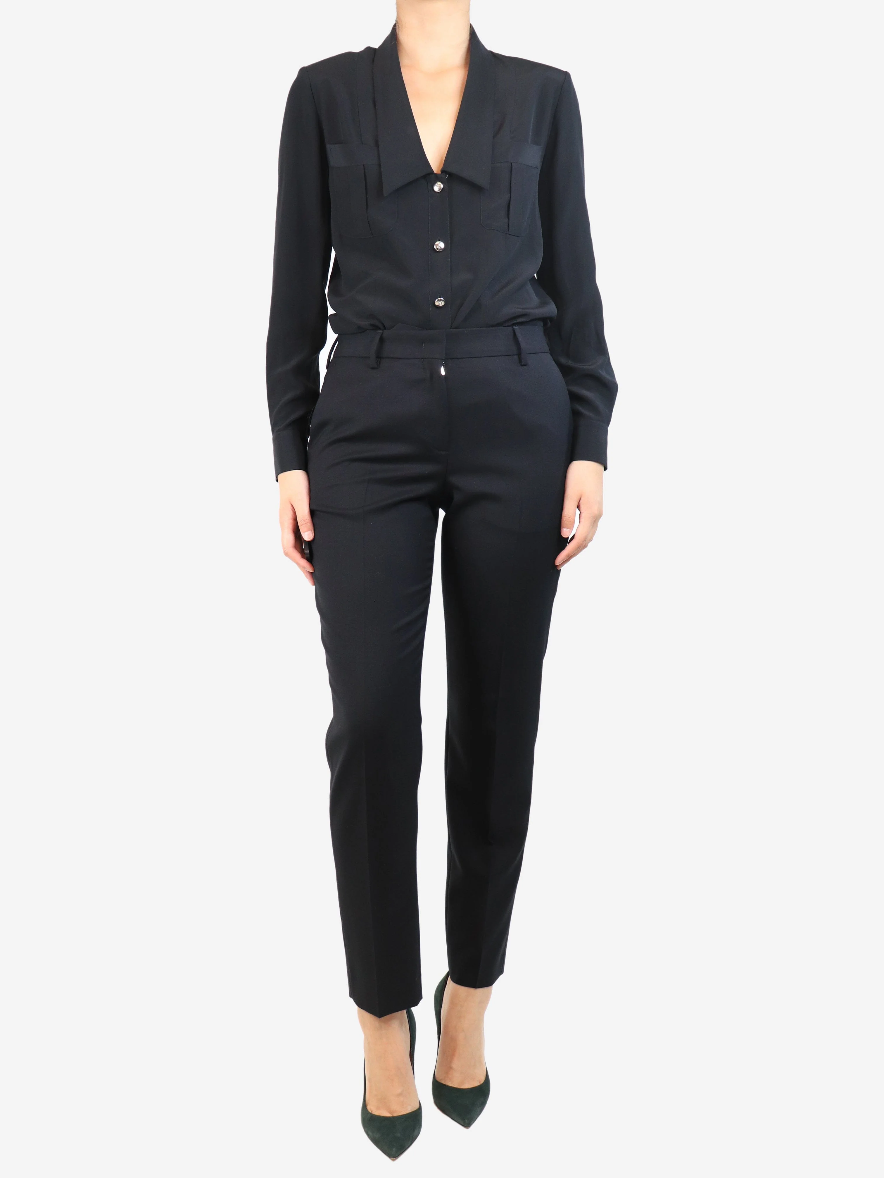 Black wool trousers - size UK 10 - Image 2