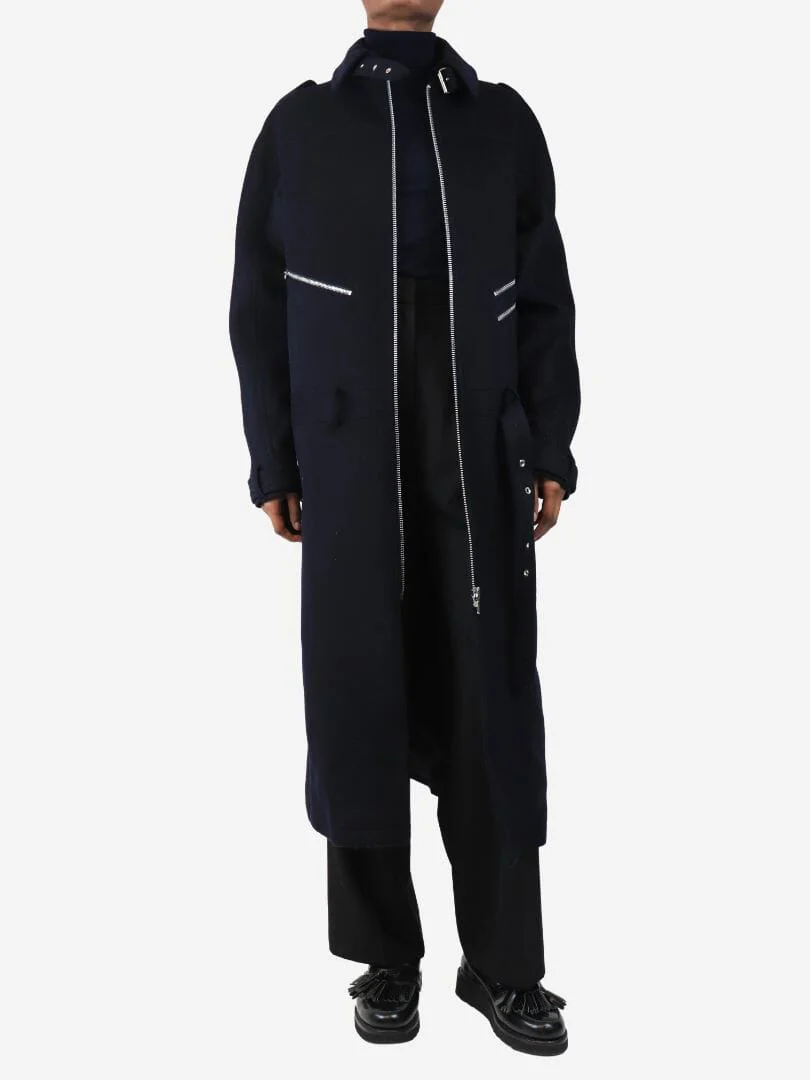 Blue Anna wool coat - size UK 8