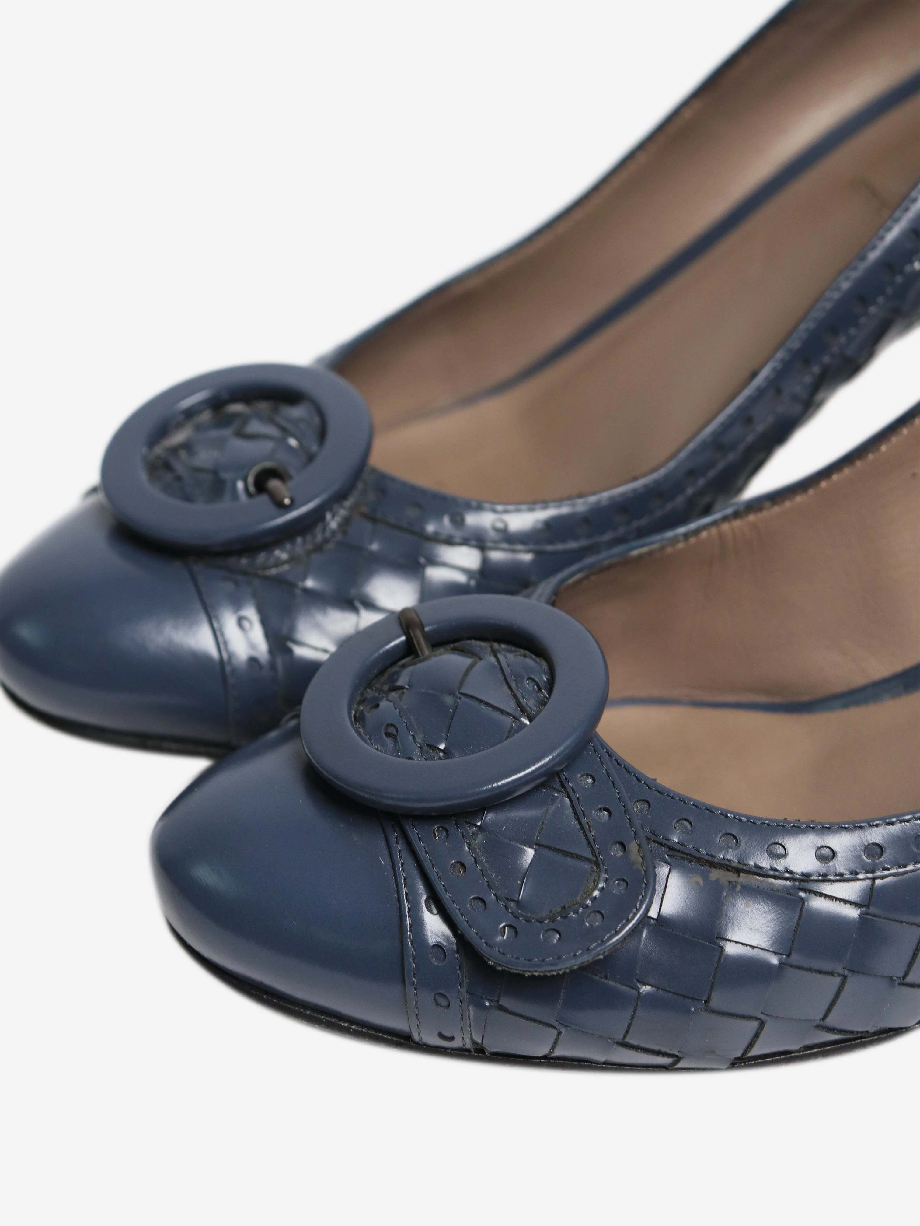 Blue Intrecciato heels - size EU 39.5 (UK 6.5) - Image 4
