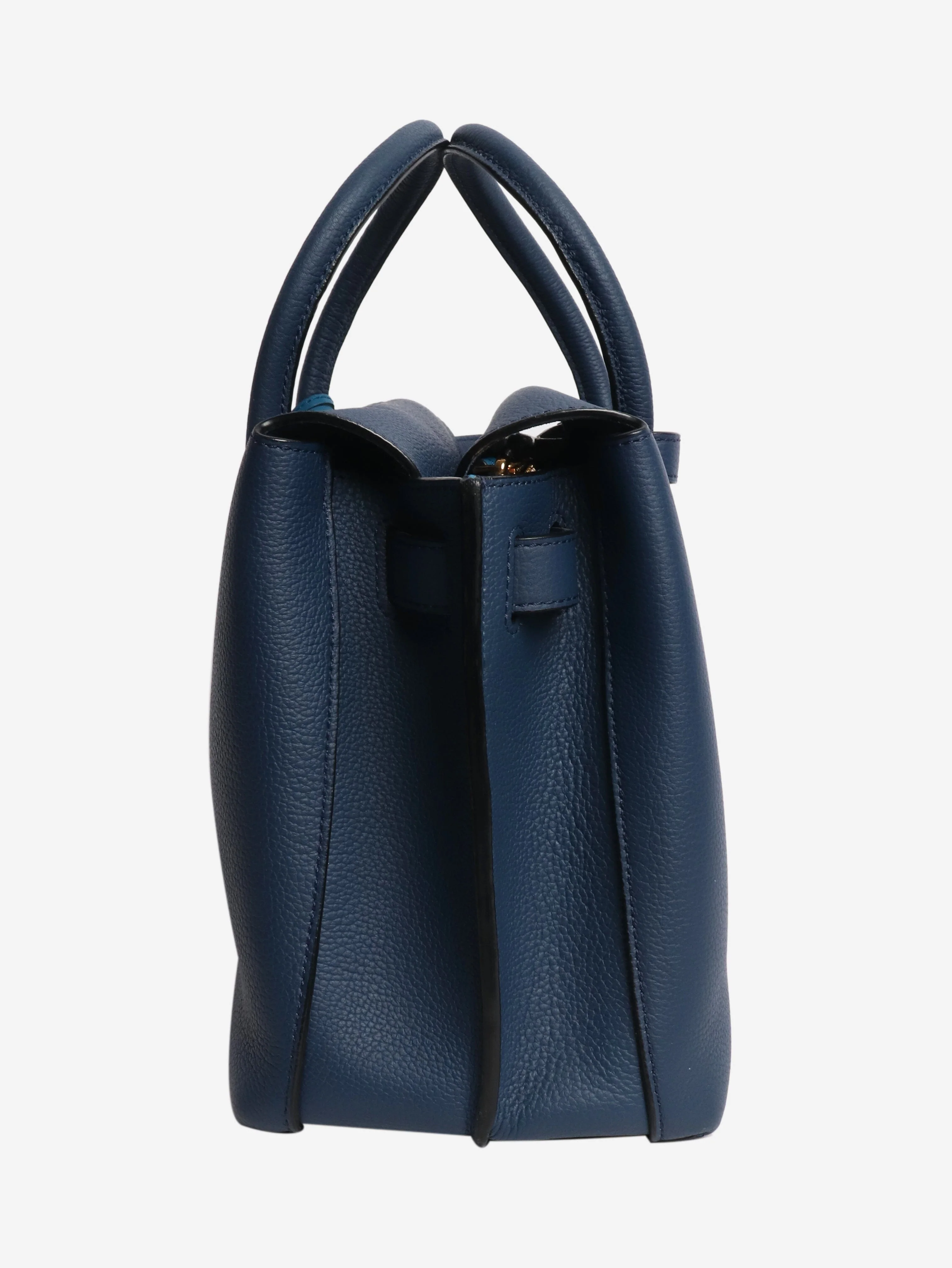 Blue leather shoulder bag - Image 2