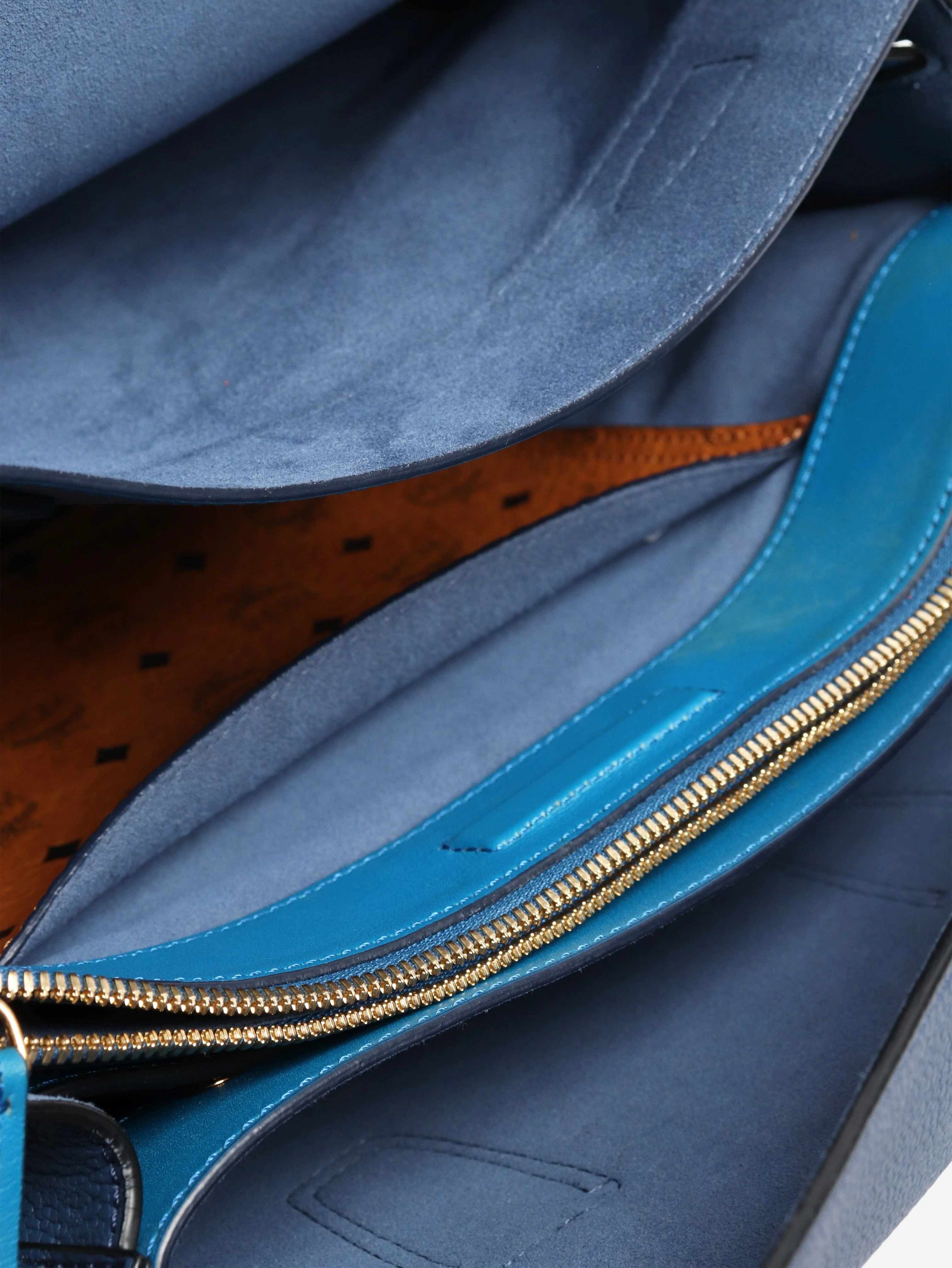 Blue leather shoulder bag - Image 6