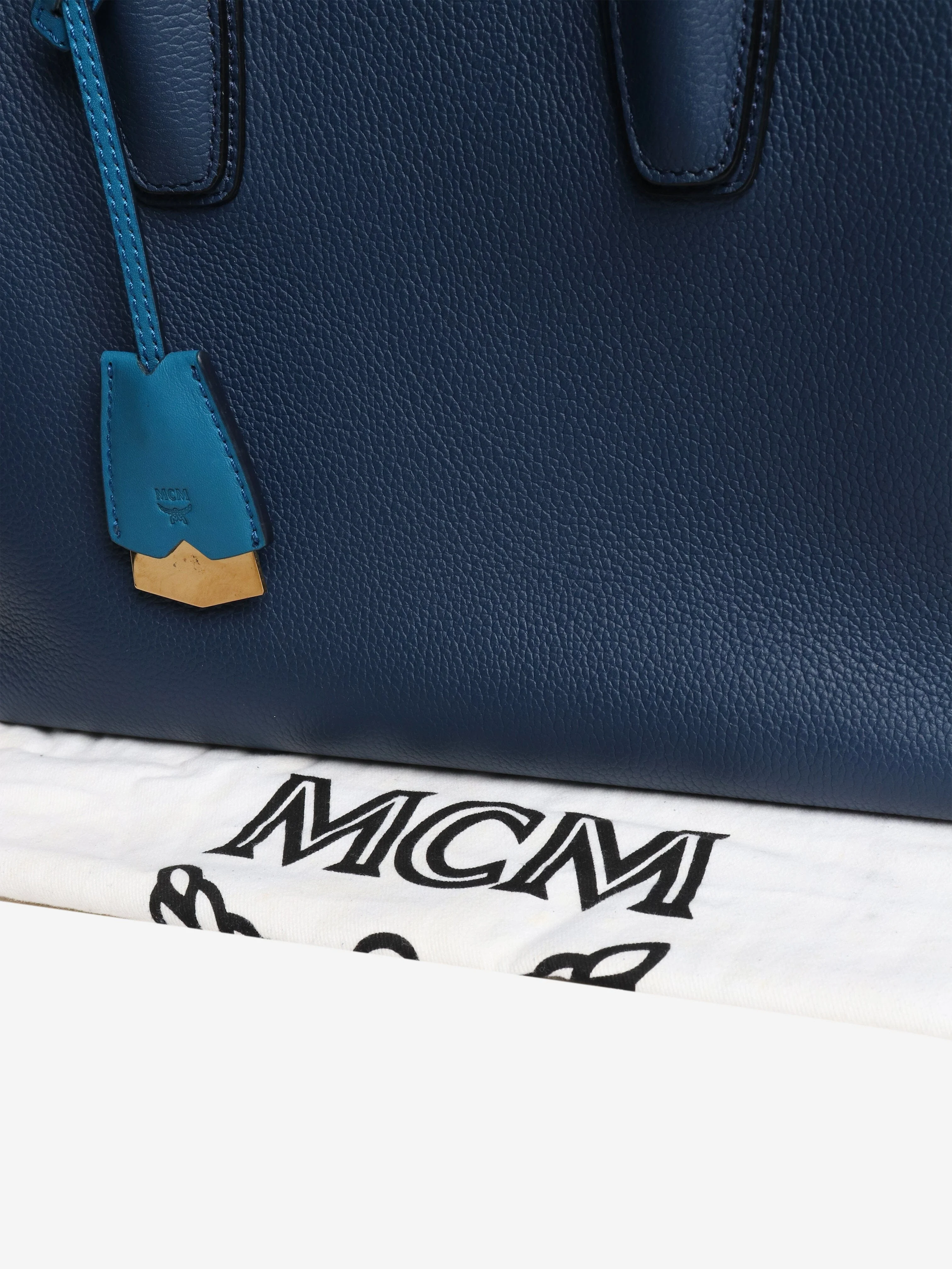 Blue leather shoulder bag - Image 8