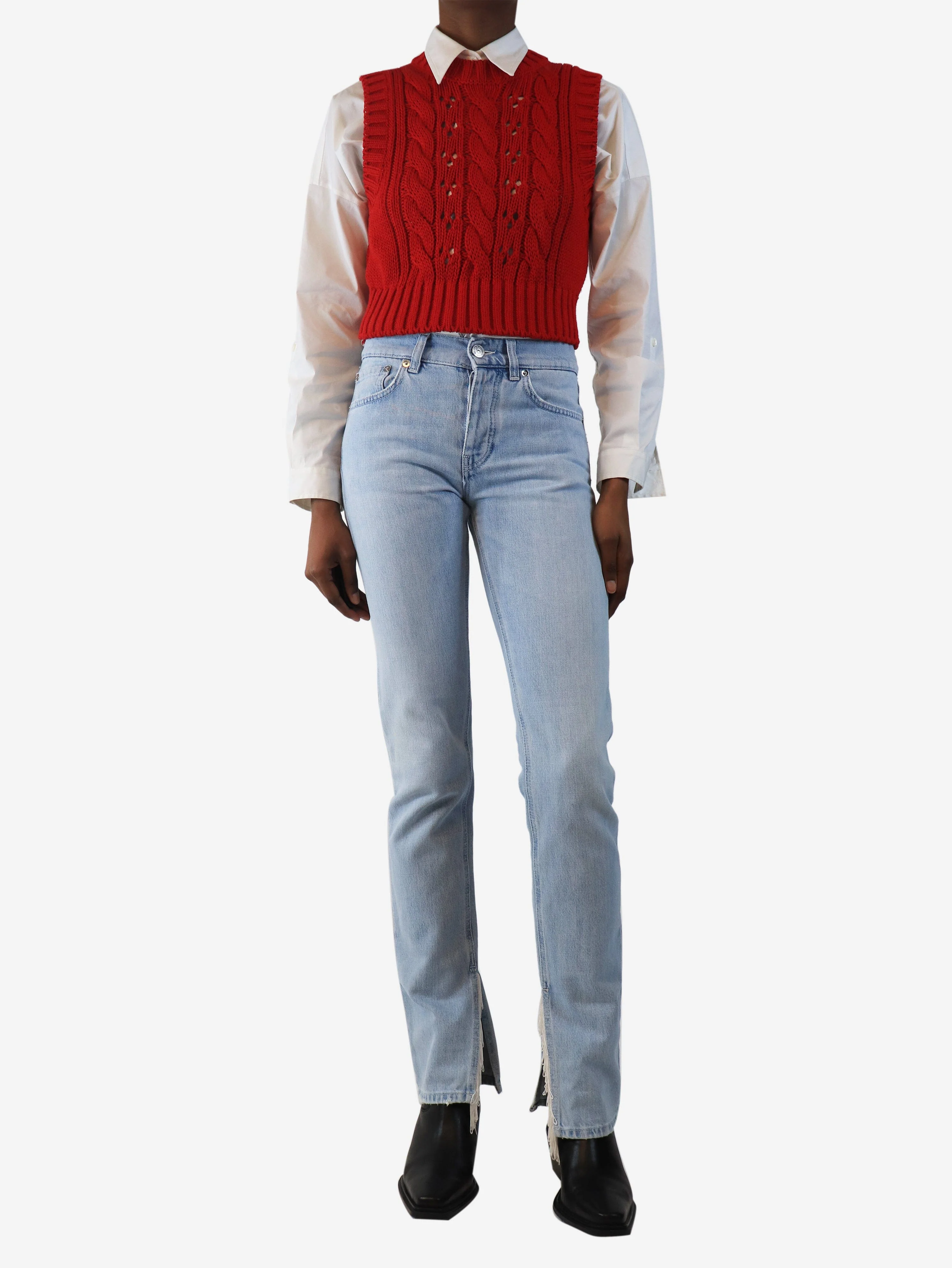 Blue lightwash denim jeans - size UK 6 - Image 2
