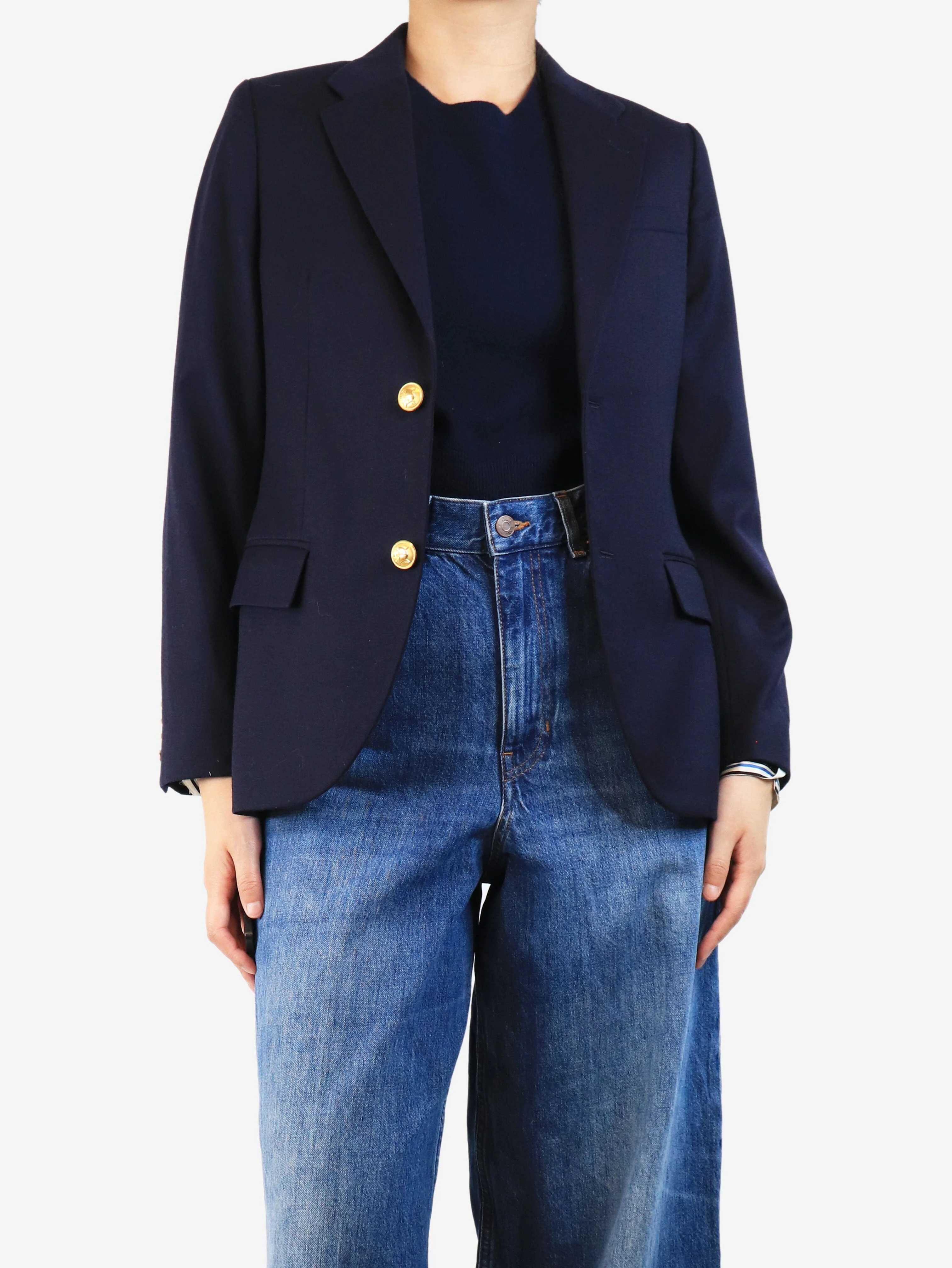 Blue single-breasted blazer - size UK 10 - Image 3
