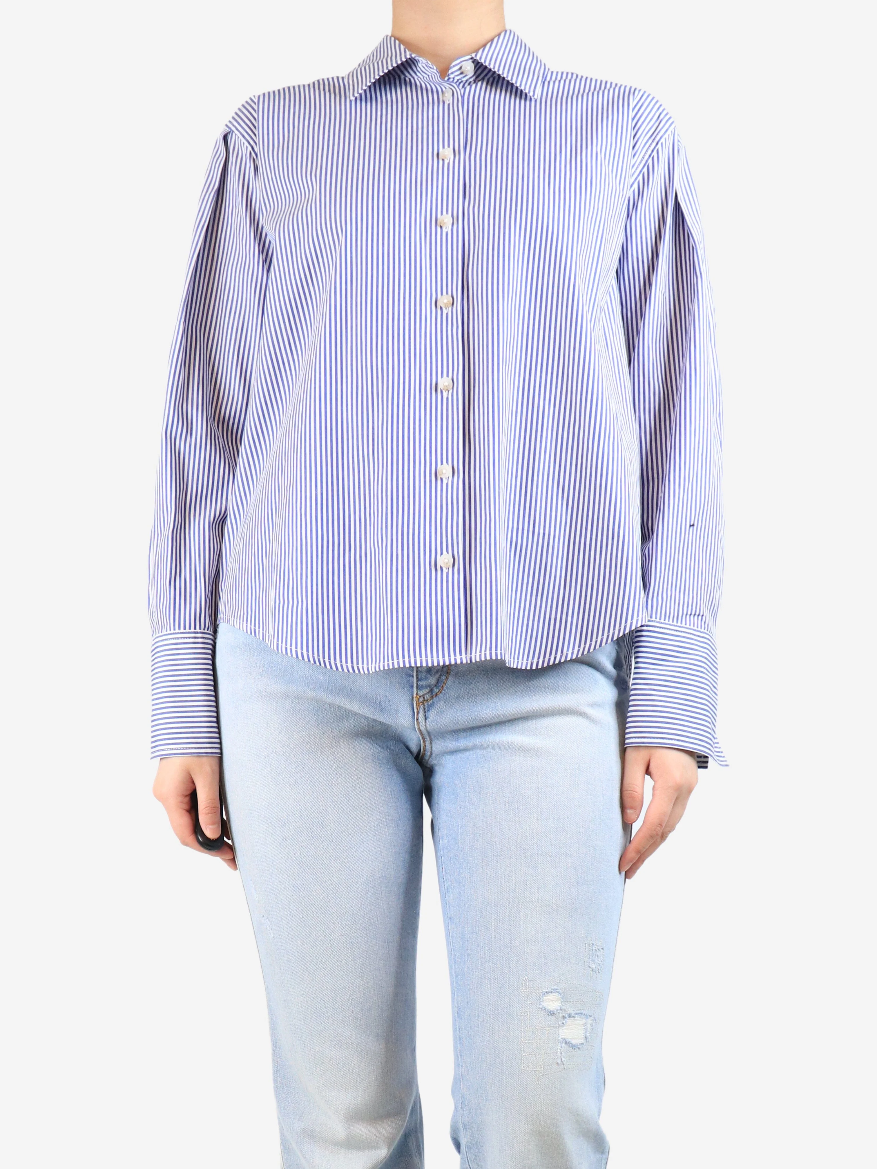 Blue striped blouse - size S