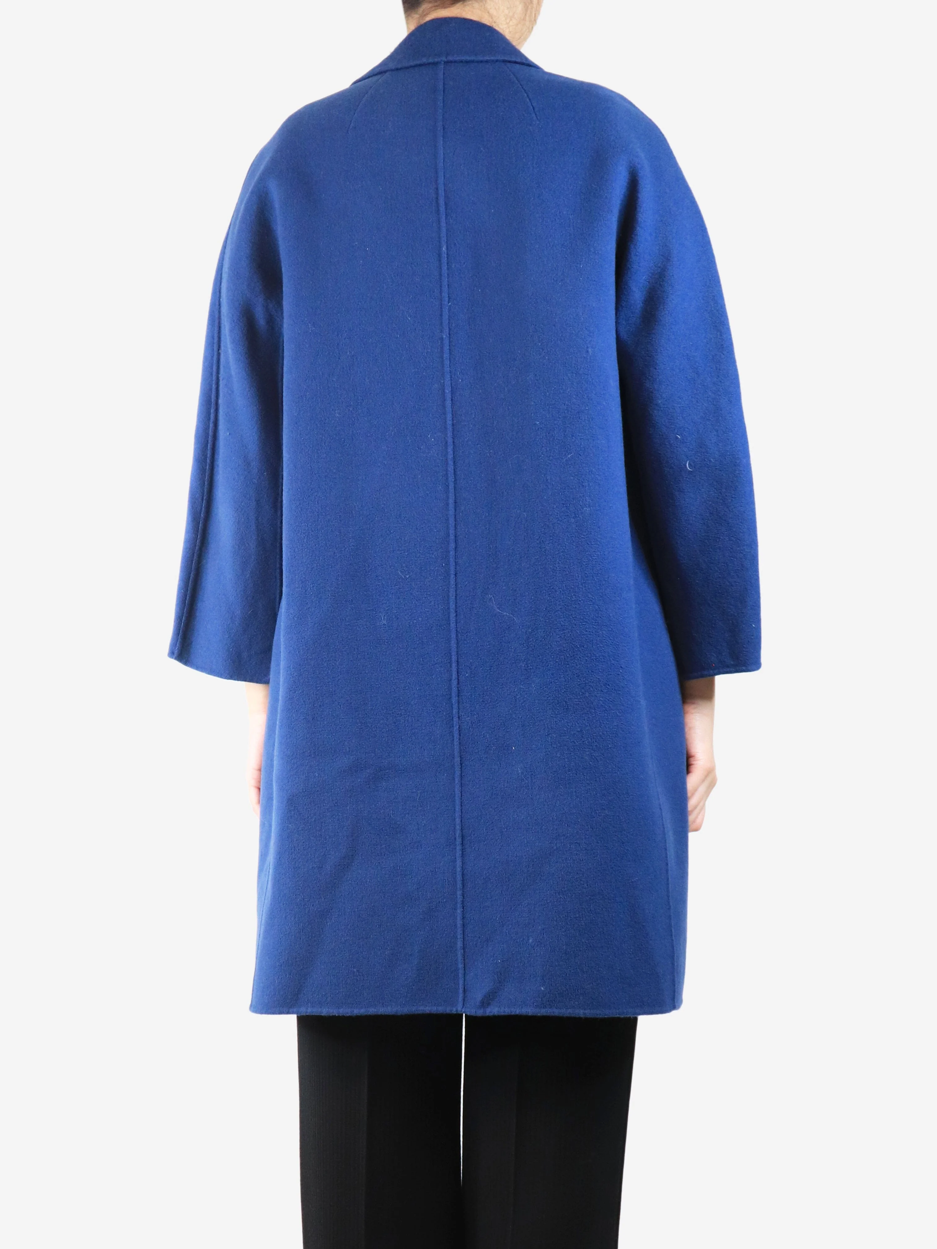 Blue wool coat - size UK 8 - Image 2