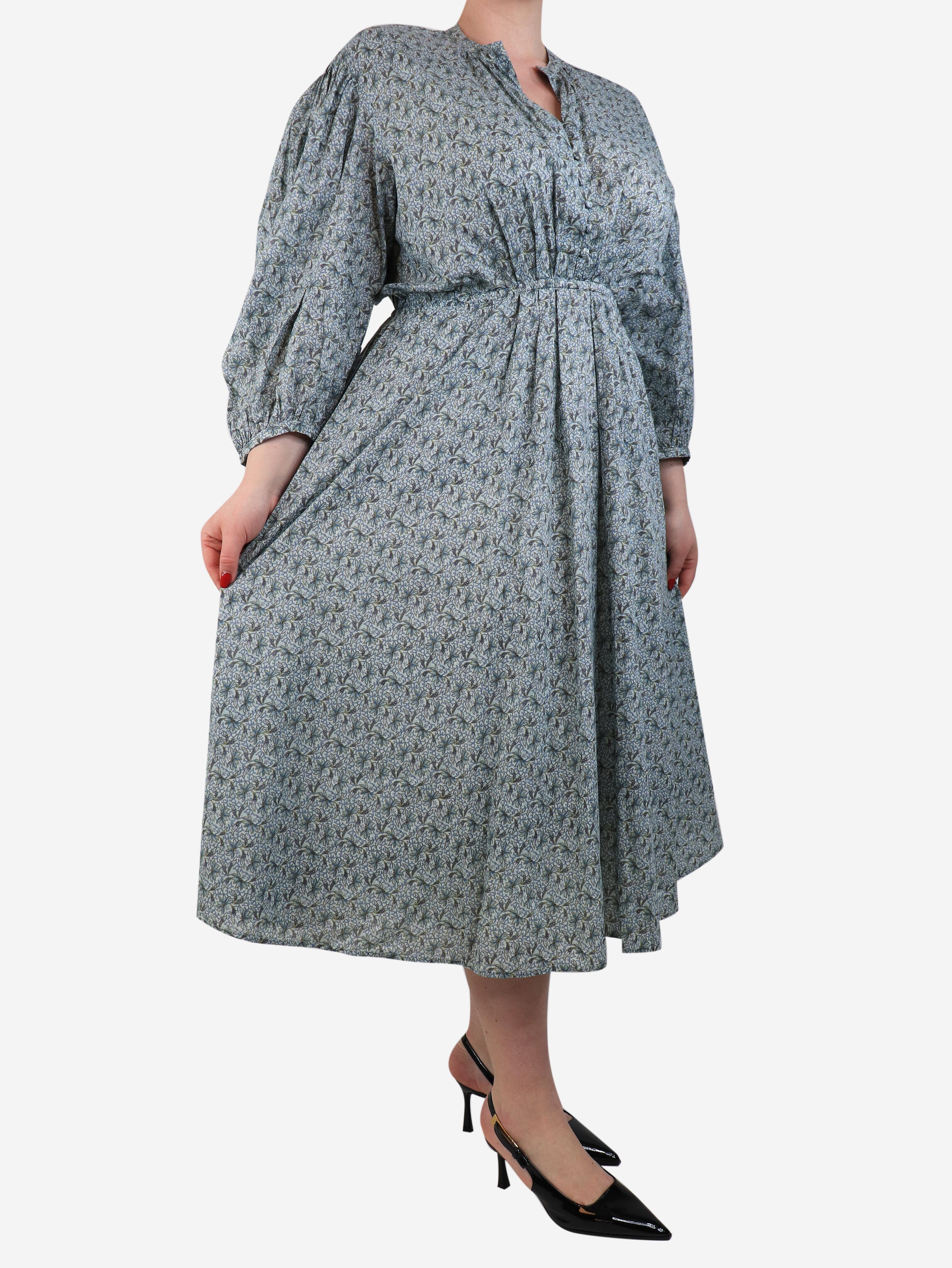 Blue Ischia floral-print midi dress - size UK 14 - Image 3