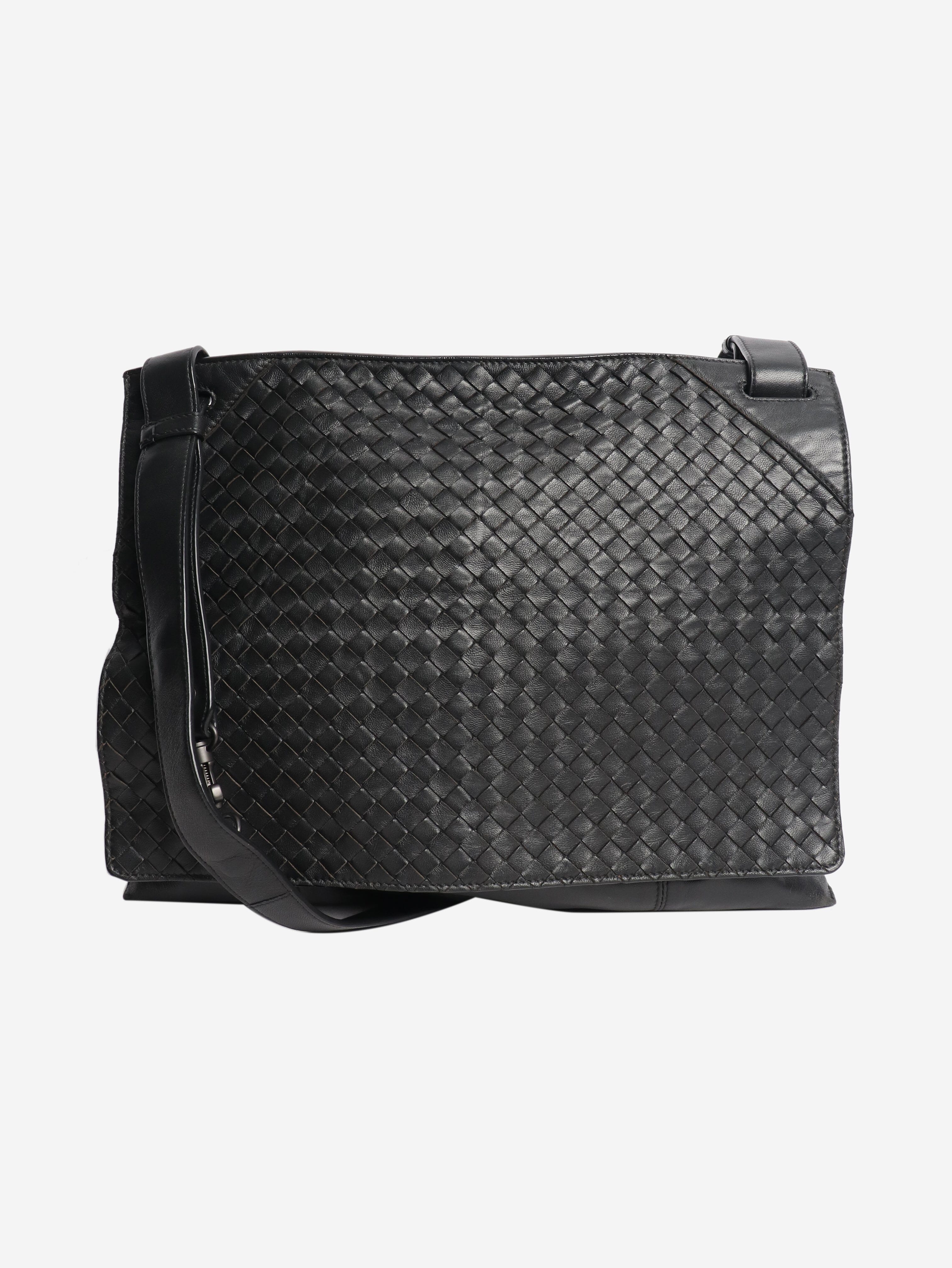 Black Intrecciato leather bag