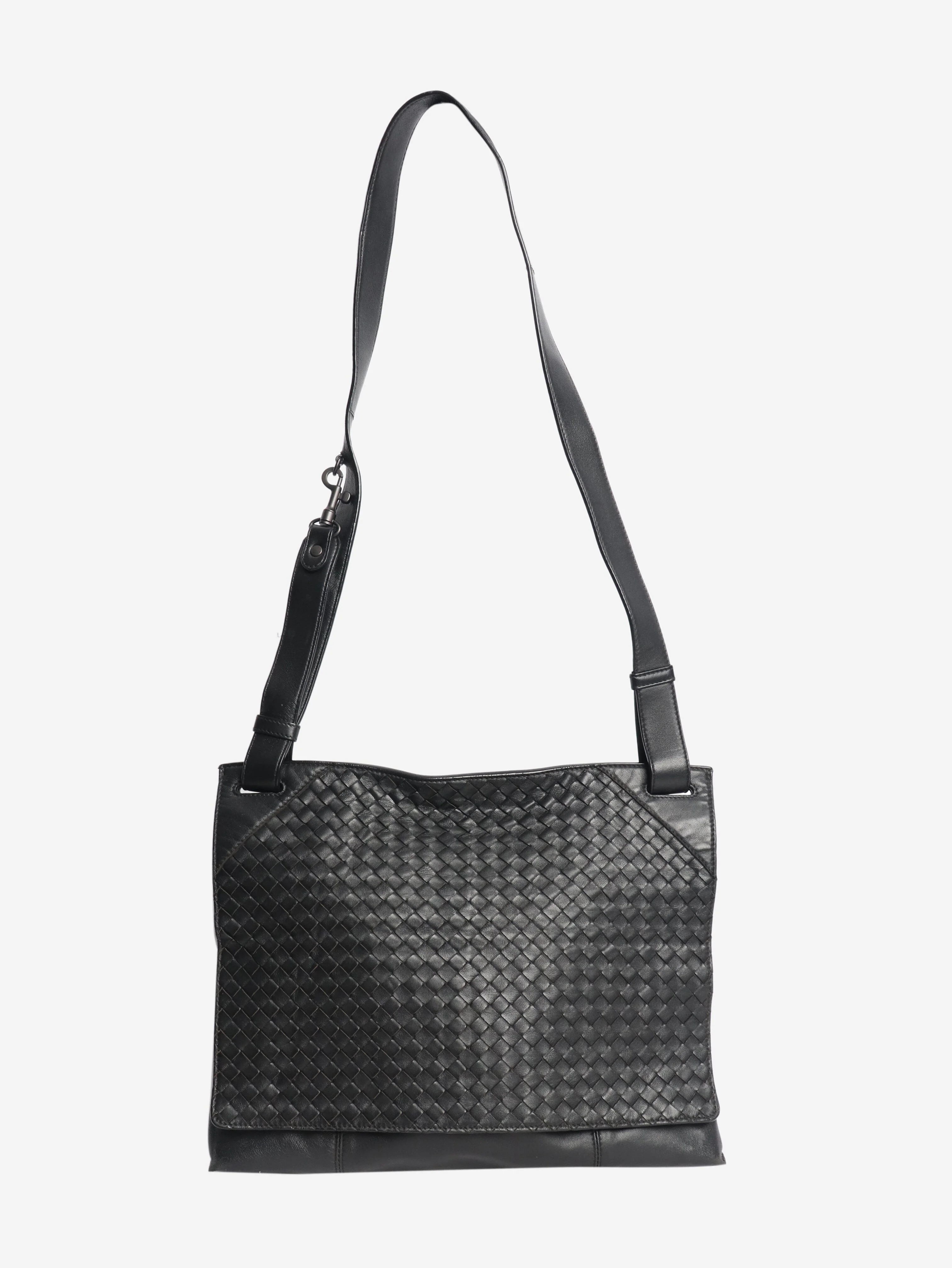 Black Intrecciato leather bag - Image 2