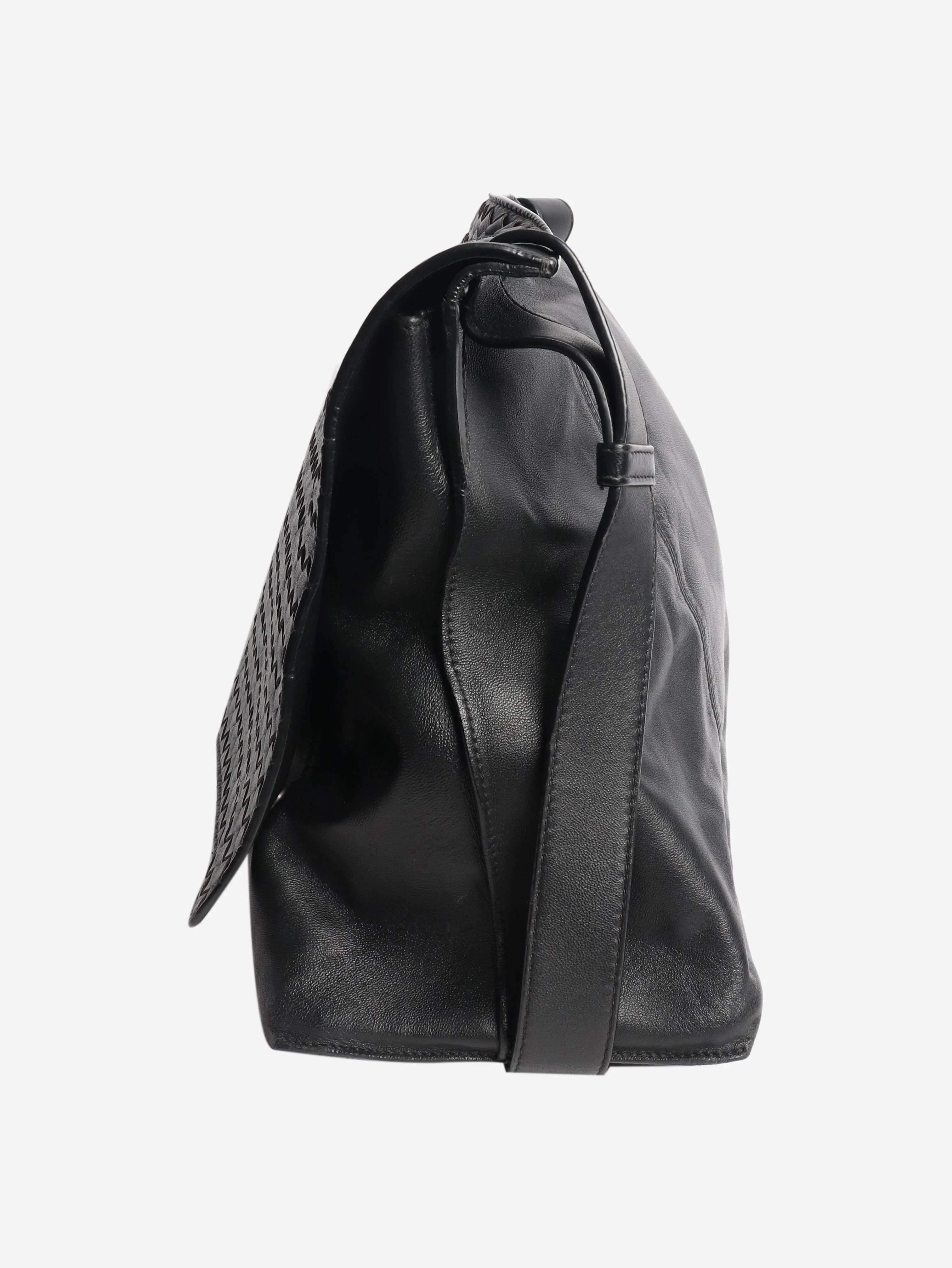 Black Intrecciato leather bag - Image 3