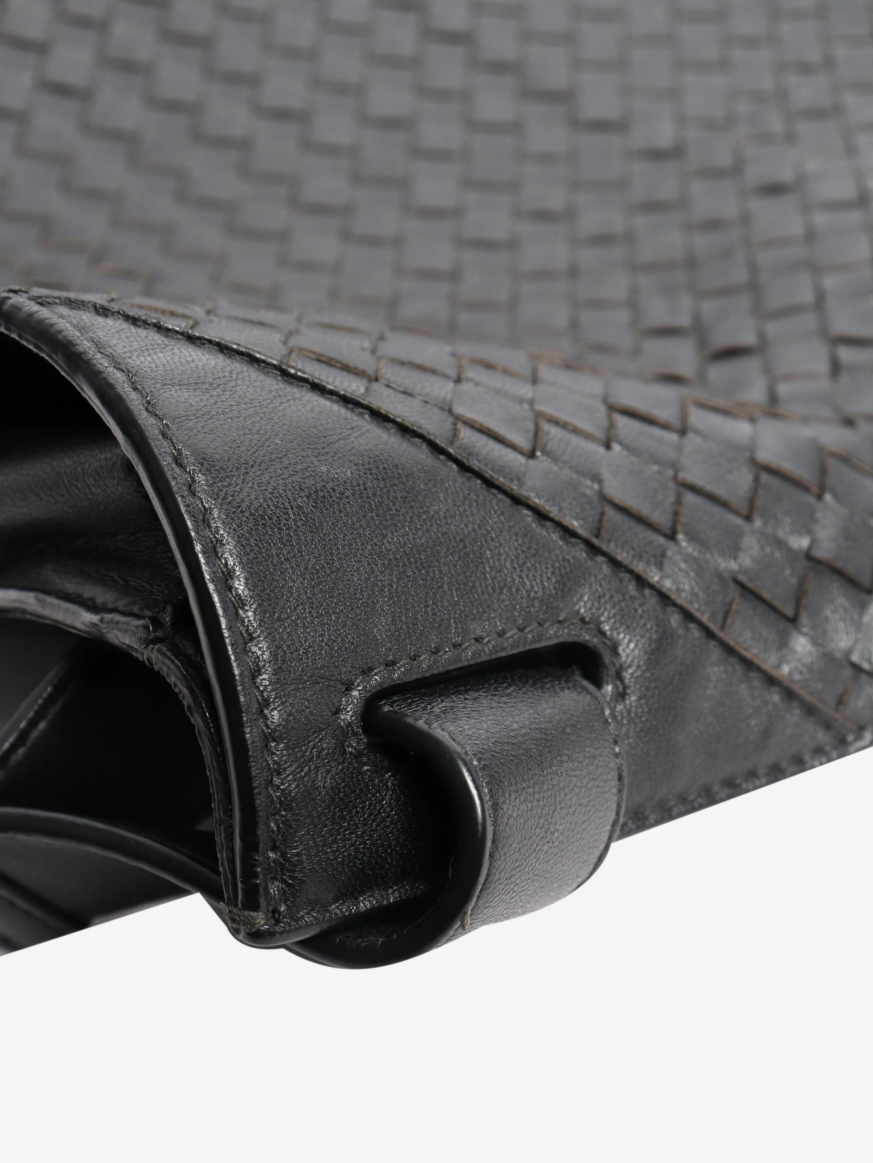 Black Intrecciato leather bag - Image 7