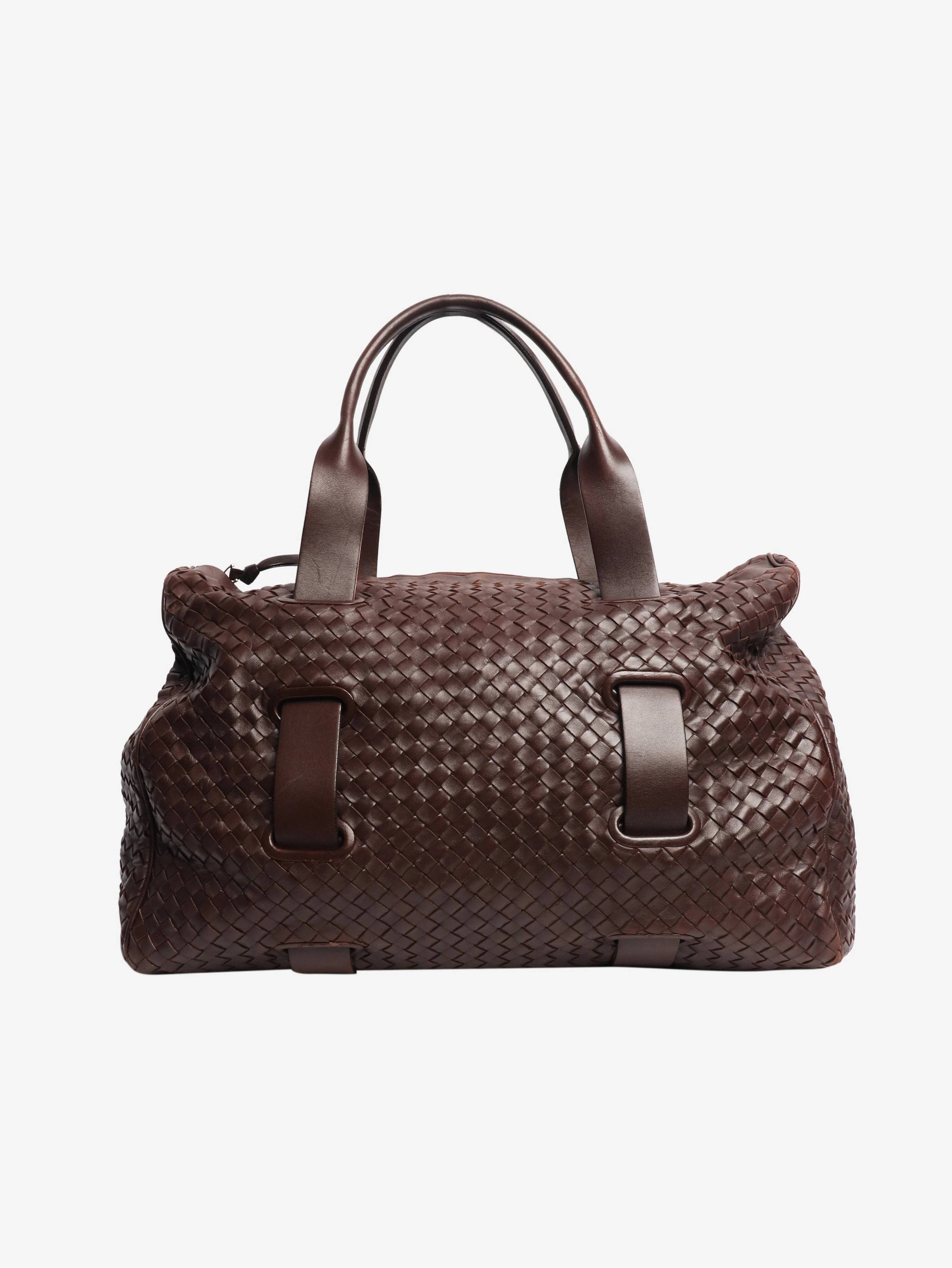 Brown Intrecciato weekender bag
