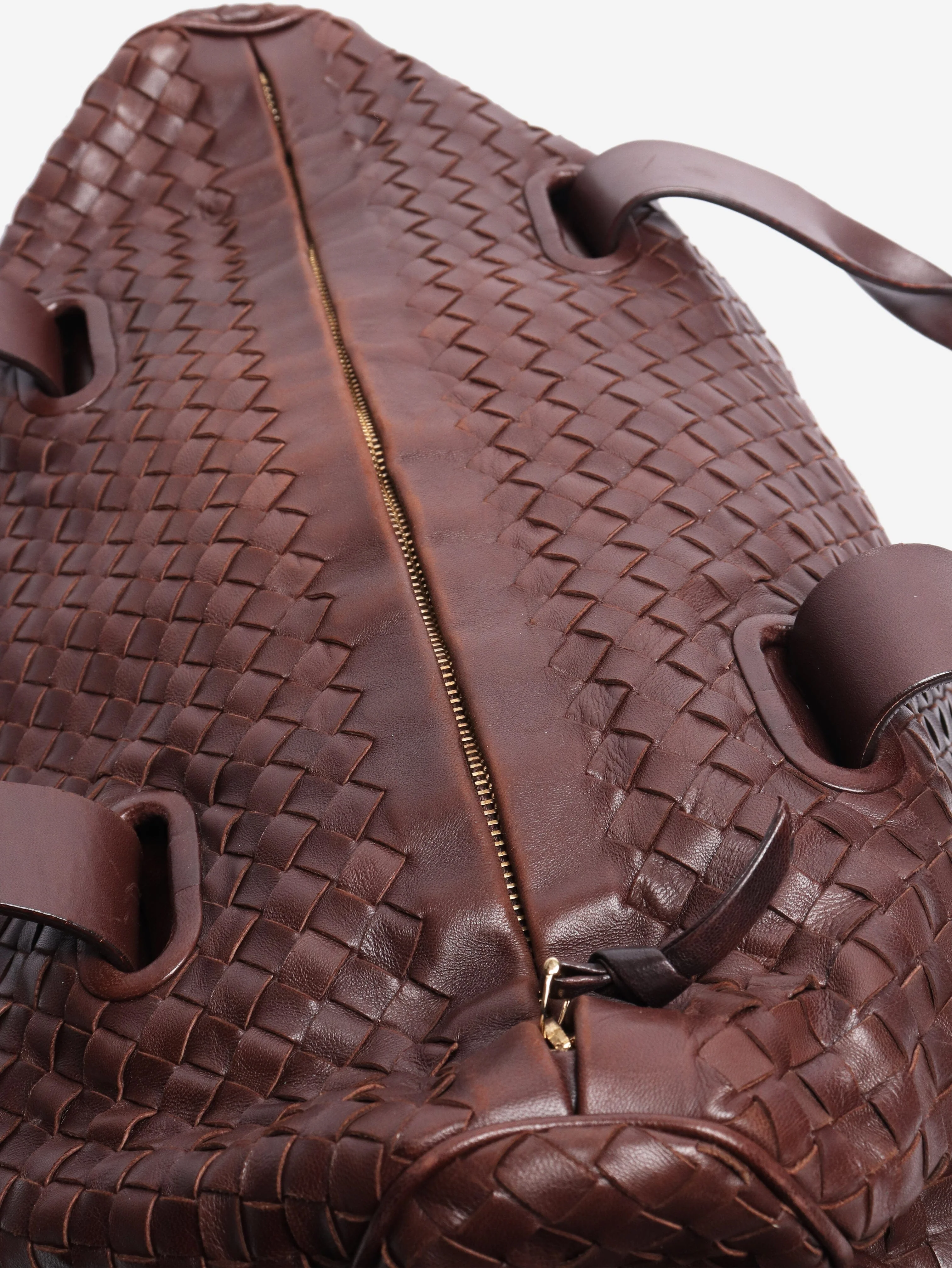 Brown Intrecciato weekender bag - Image 5