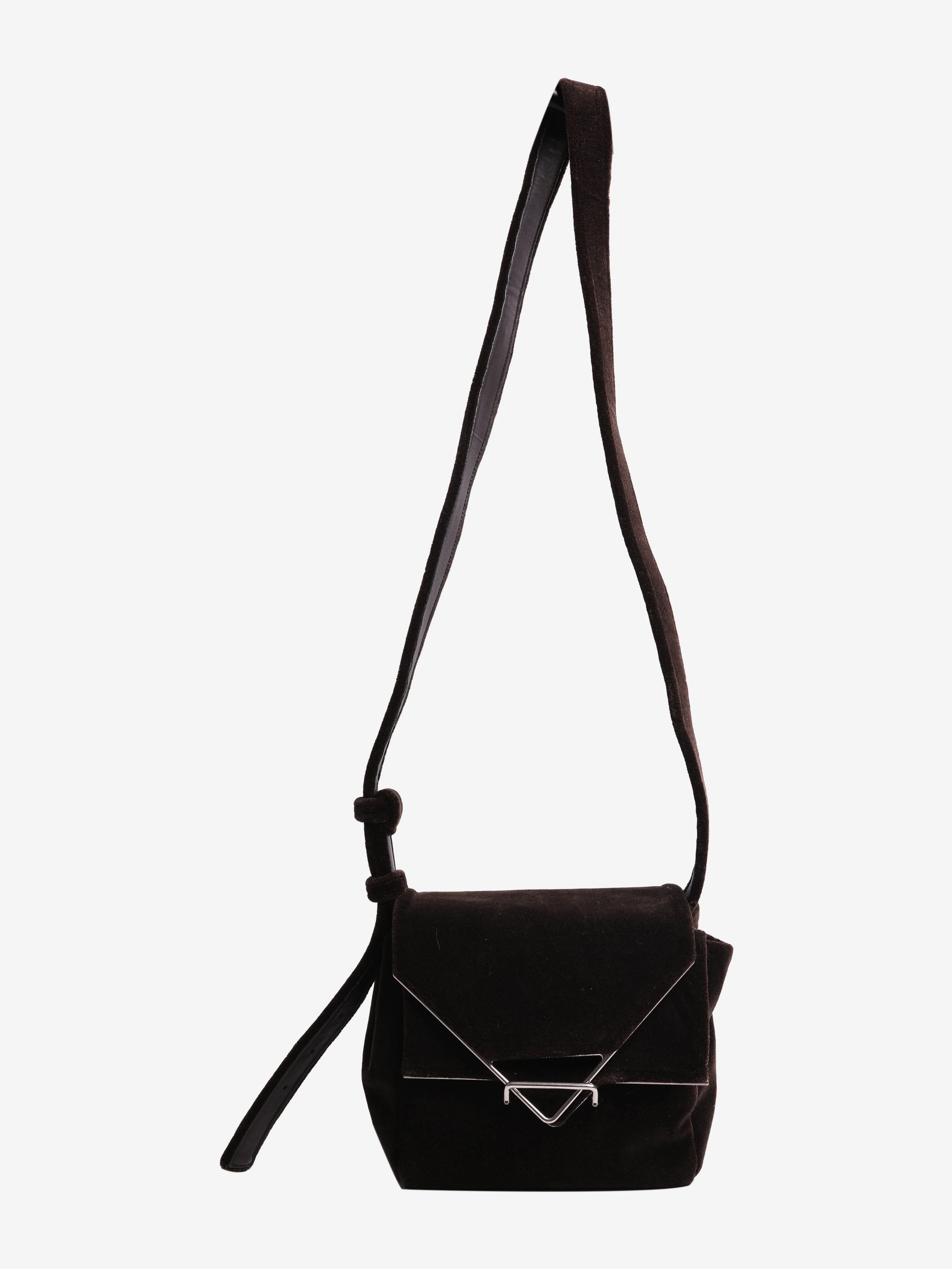 Brown velvet crossbody bag