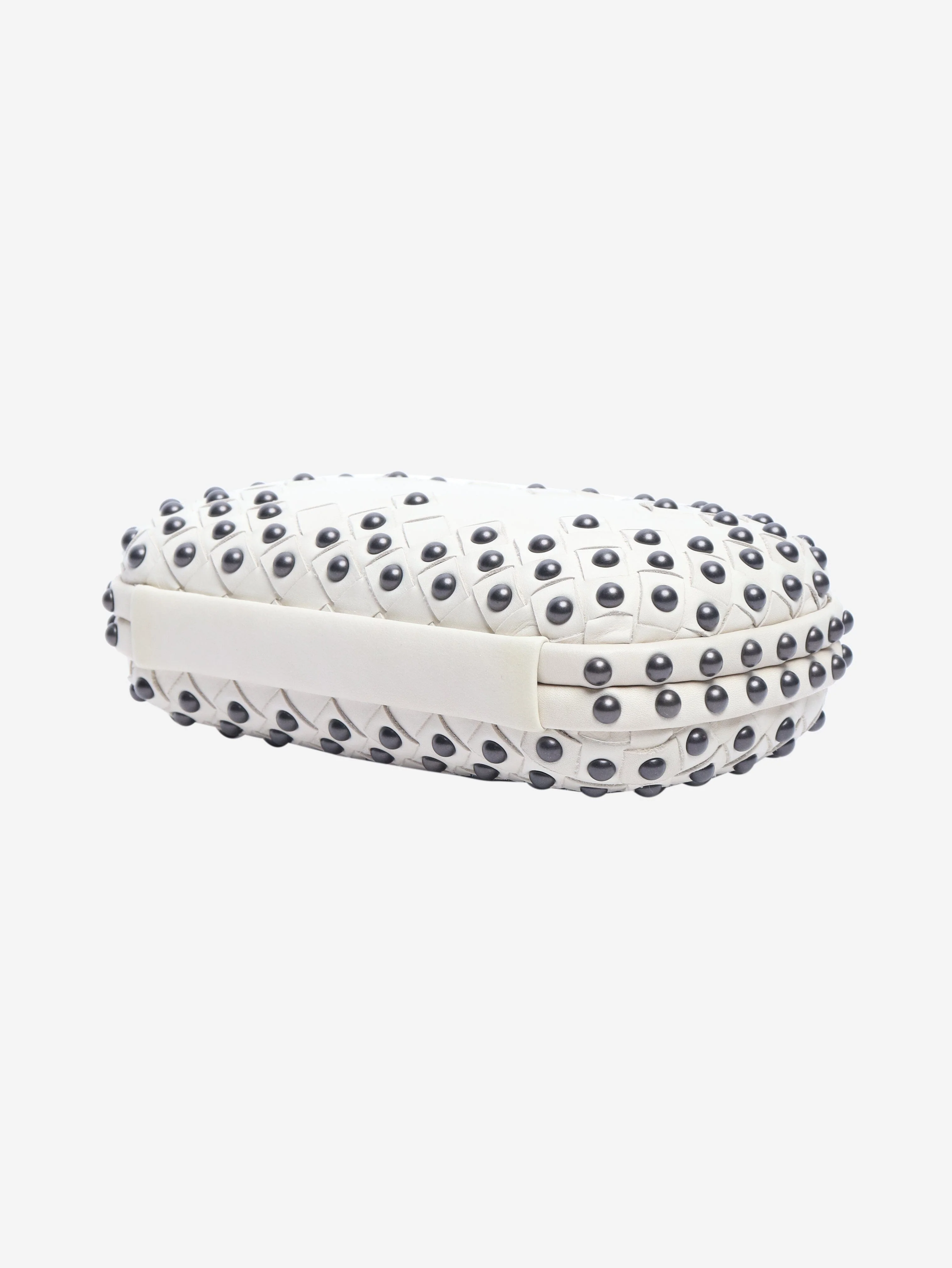 Cream studded knot clutch bag - Image 3