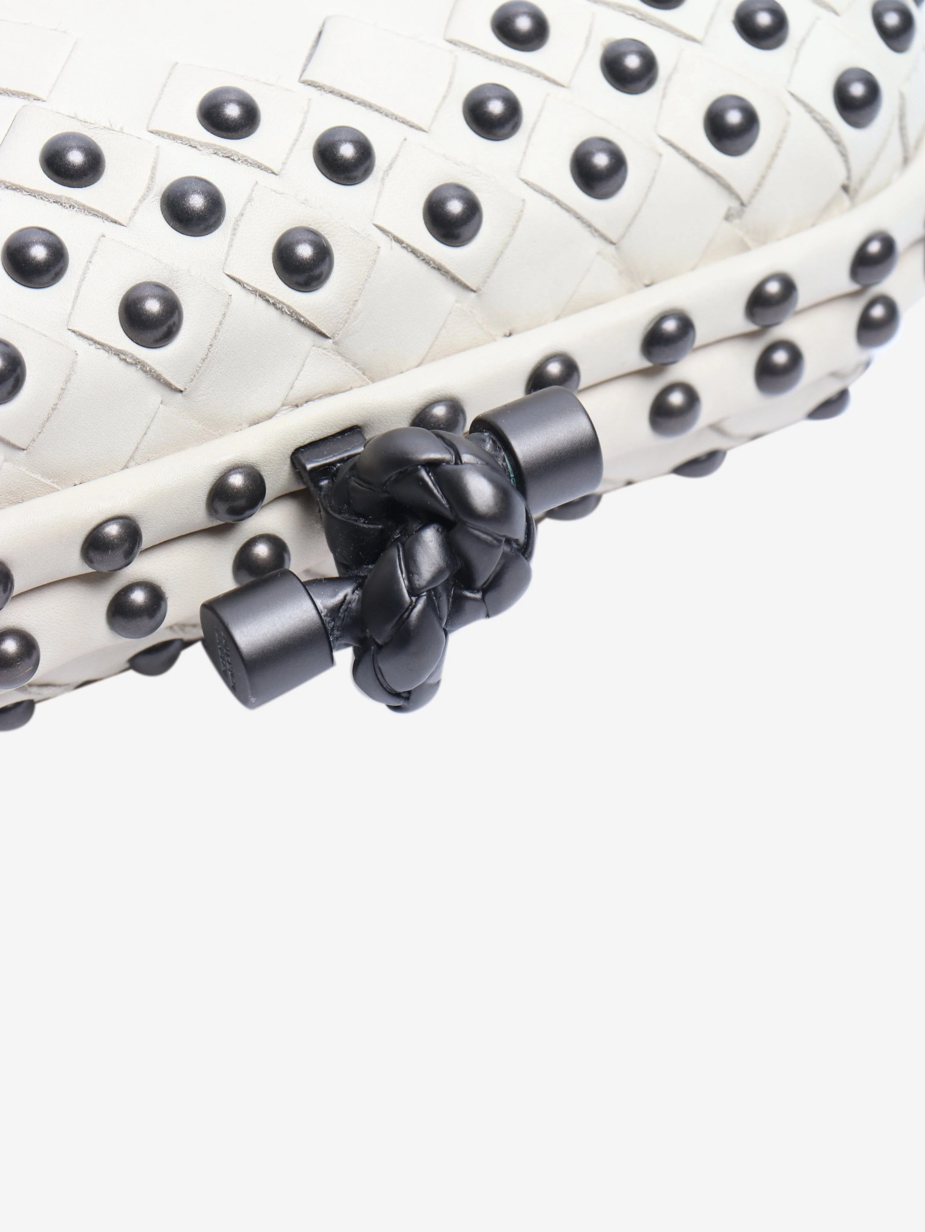 Cream studded knot clutch bag - Image 5