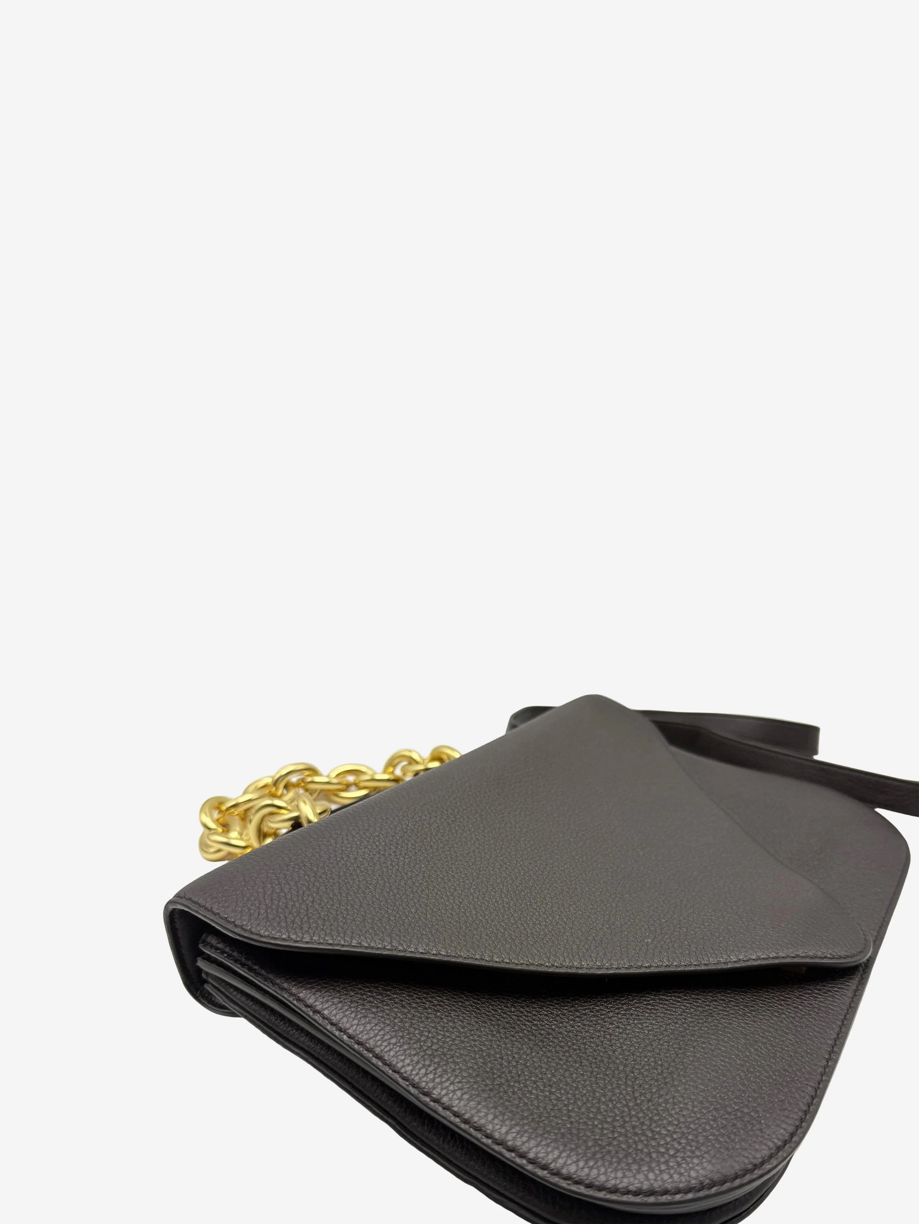 Dark brown leather shoulder bag - Image 3