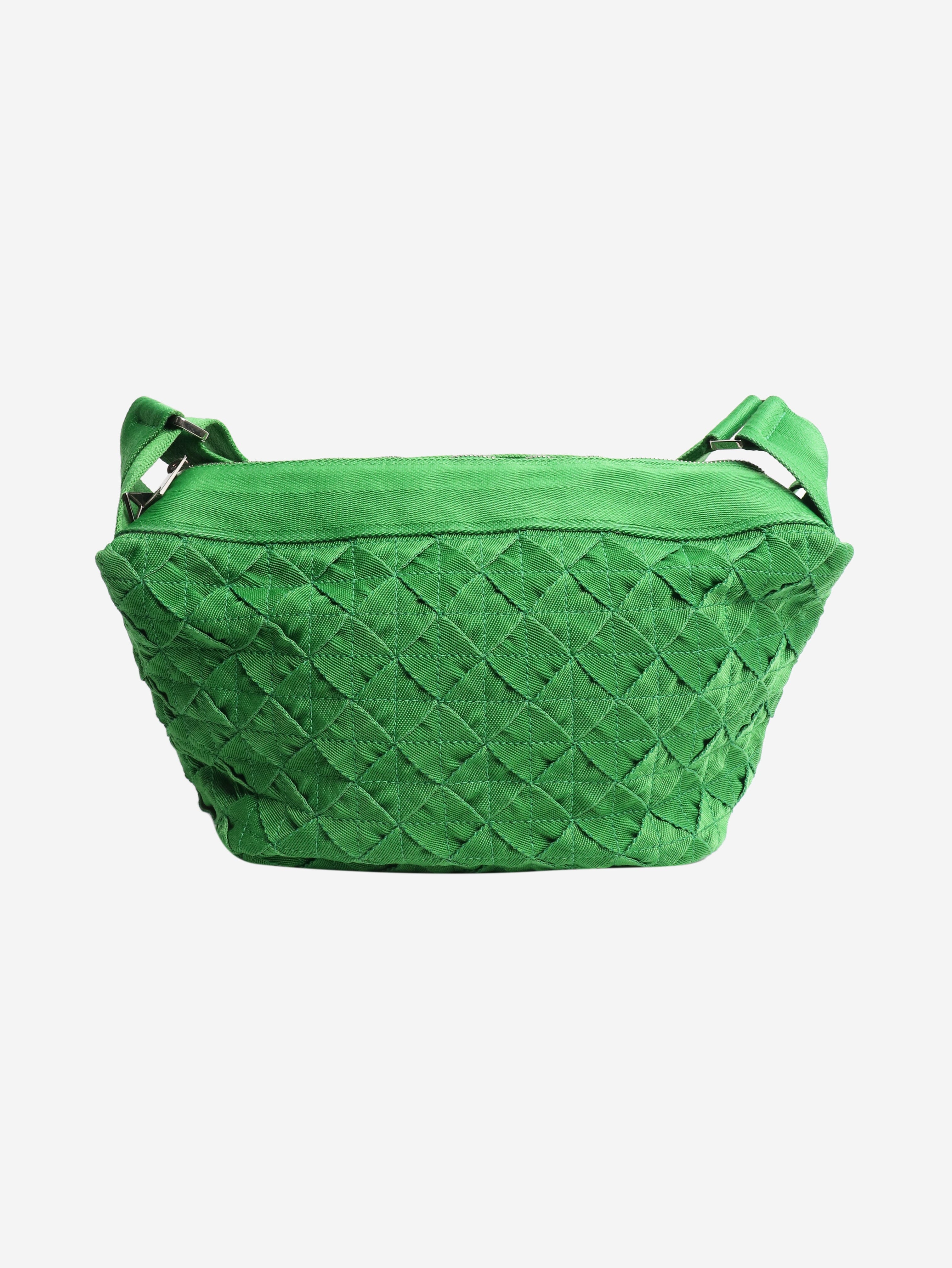 Green woven shoulder bag - Image 2
