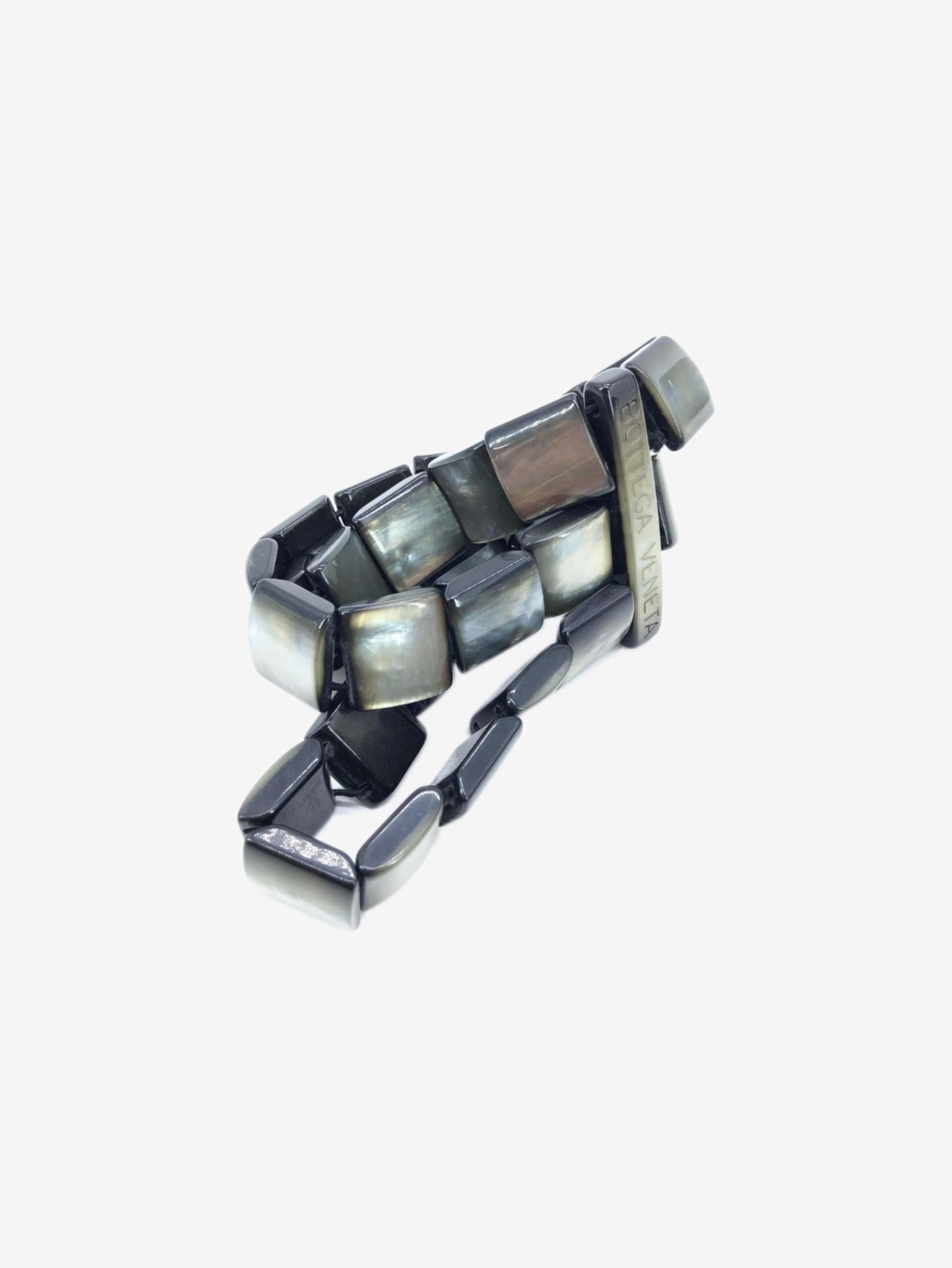 Grey mother of pearl stretch bracelet - Image 3