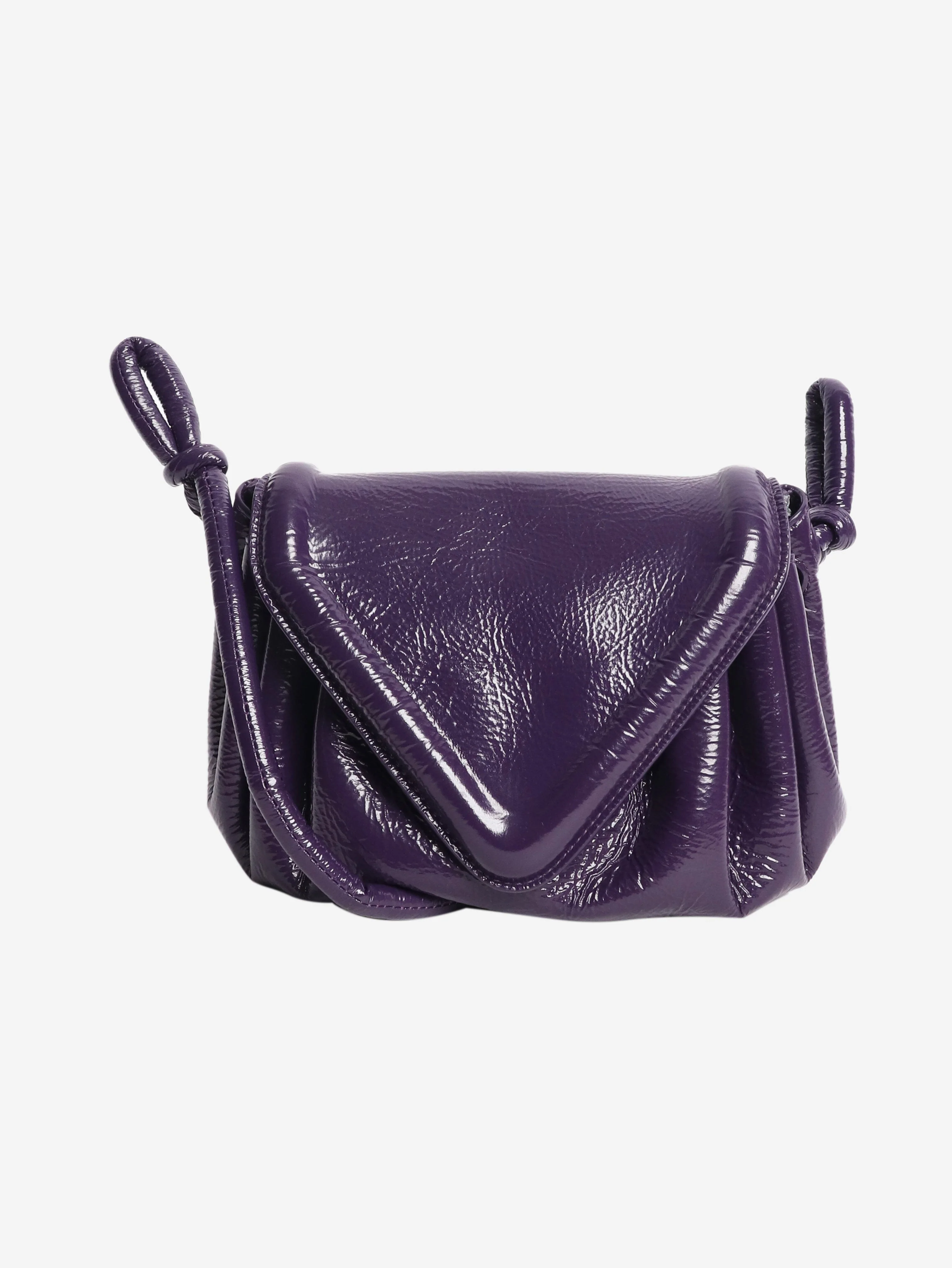 Purple Becco triangle flap crossbody bag
