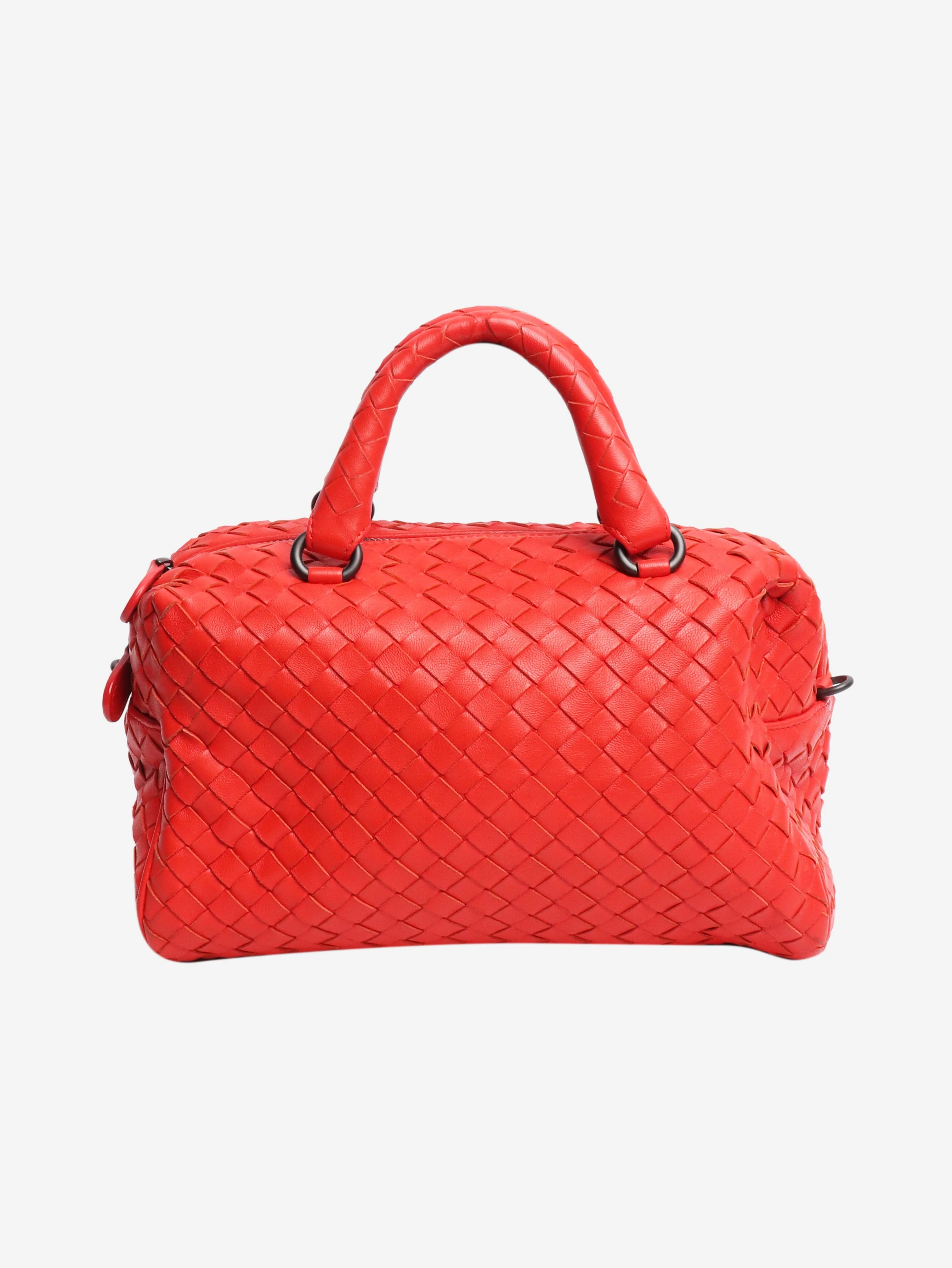 Red Intrecciato Veneta crossbody bag