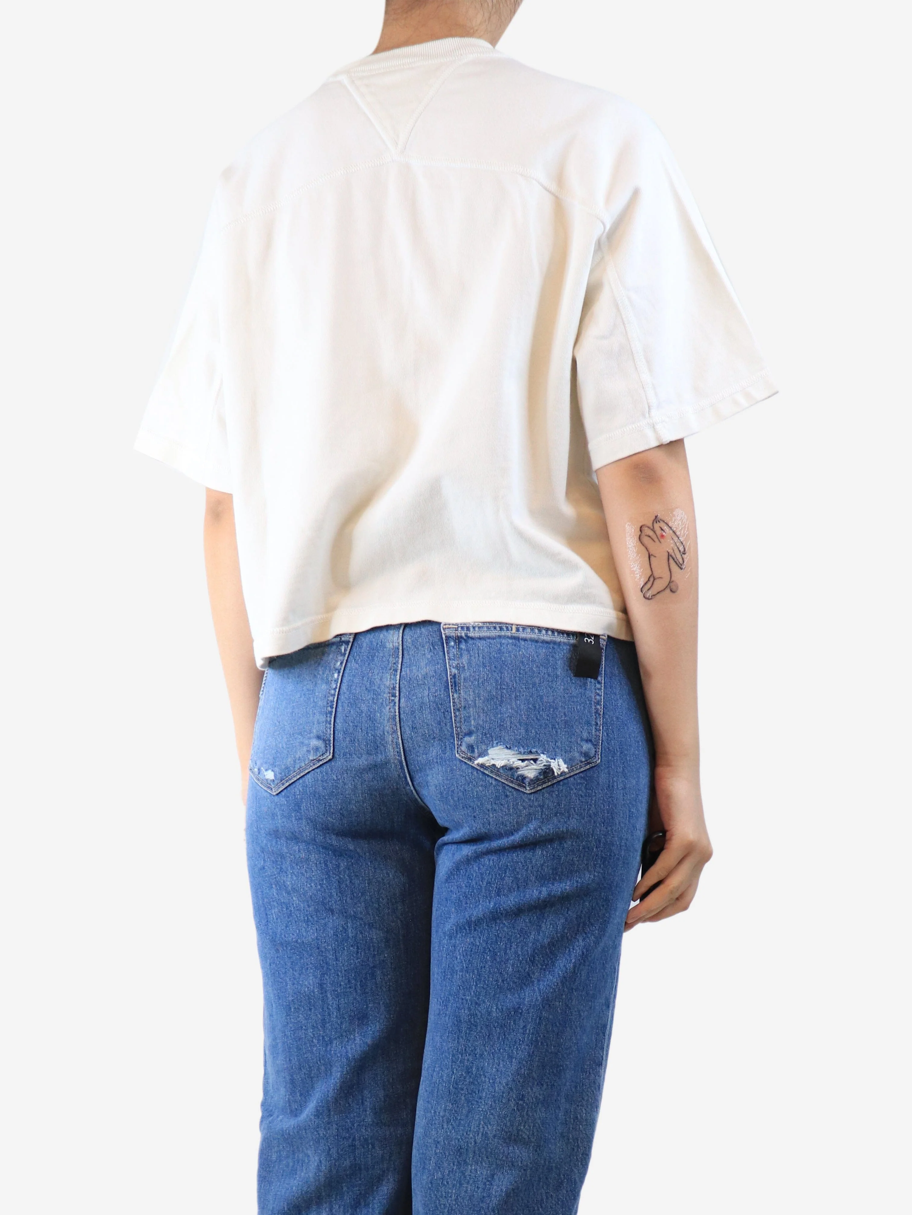 White cropped heavyweight t-shirt - size S - Image 2