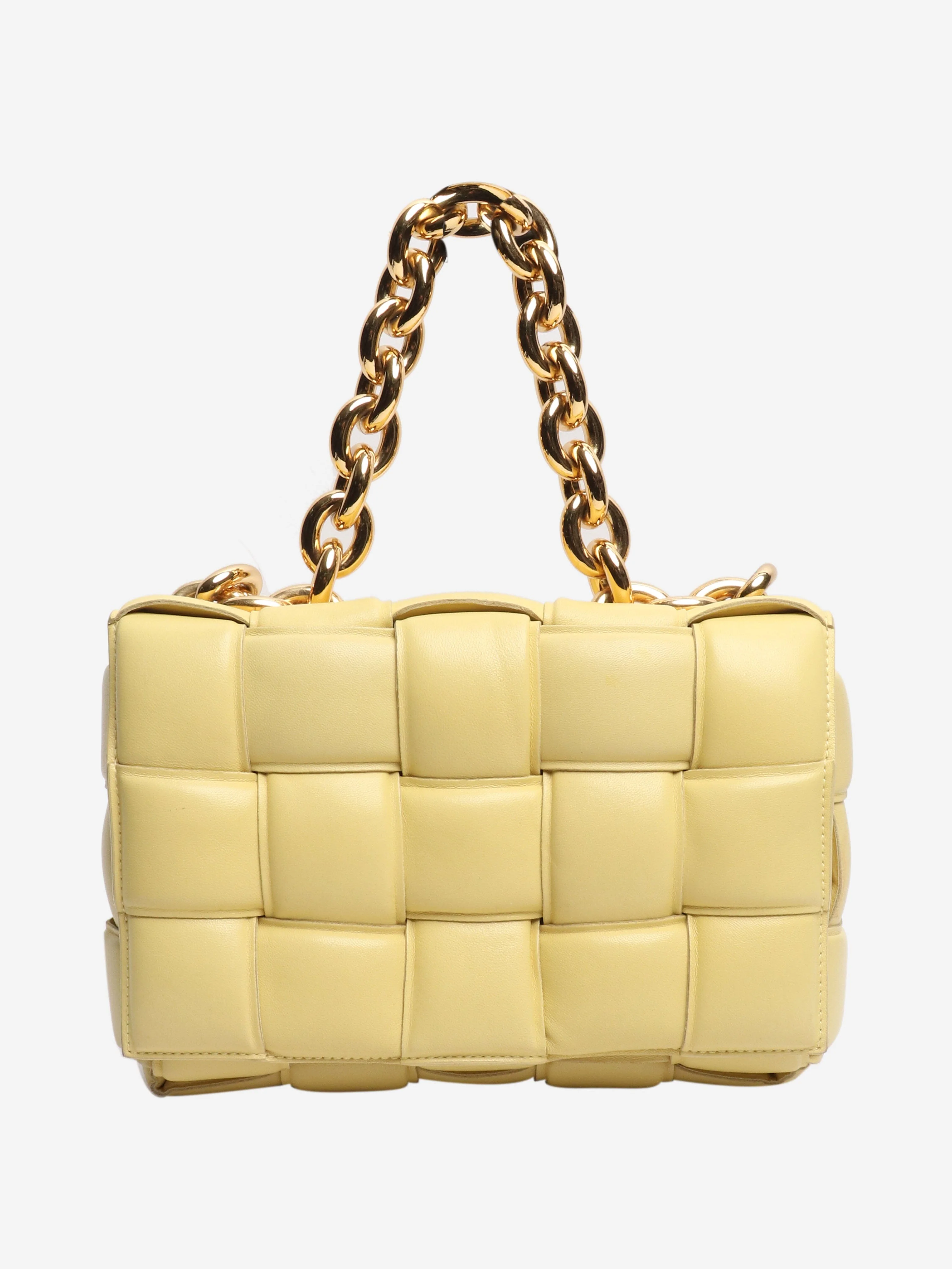 Yellow padded cassette chain bag