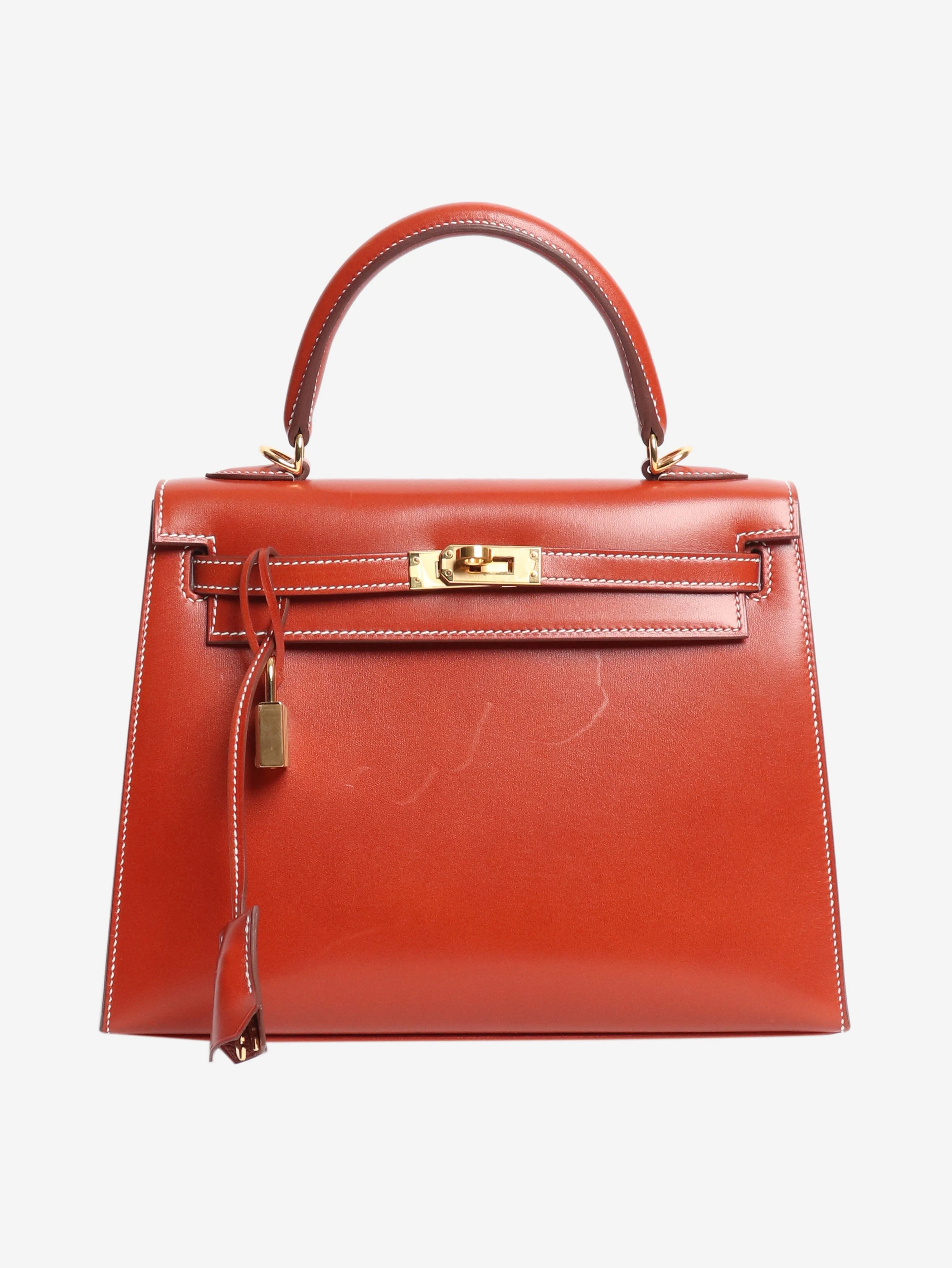Brique Kelly 25 bag in Box Calf leather - Image 2