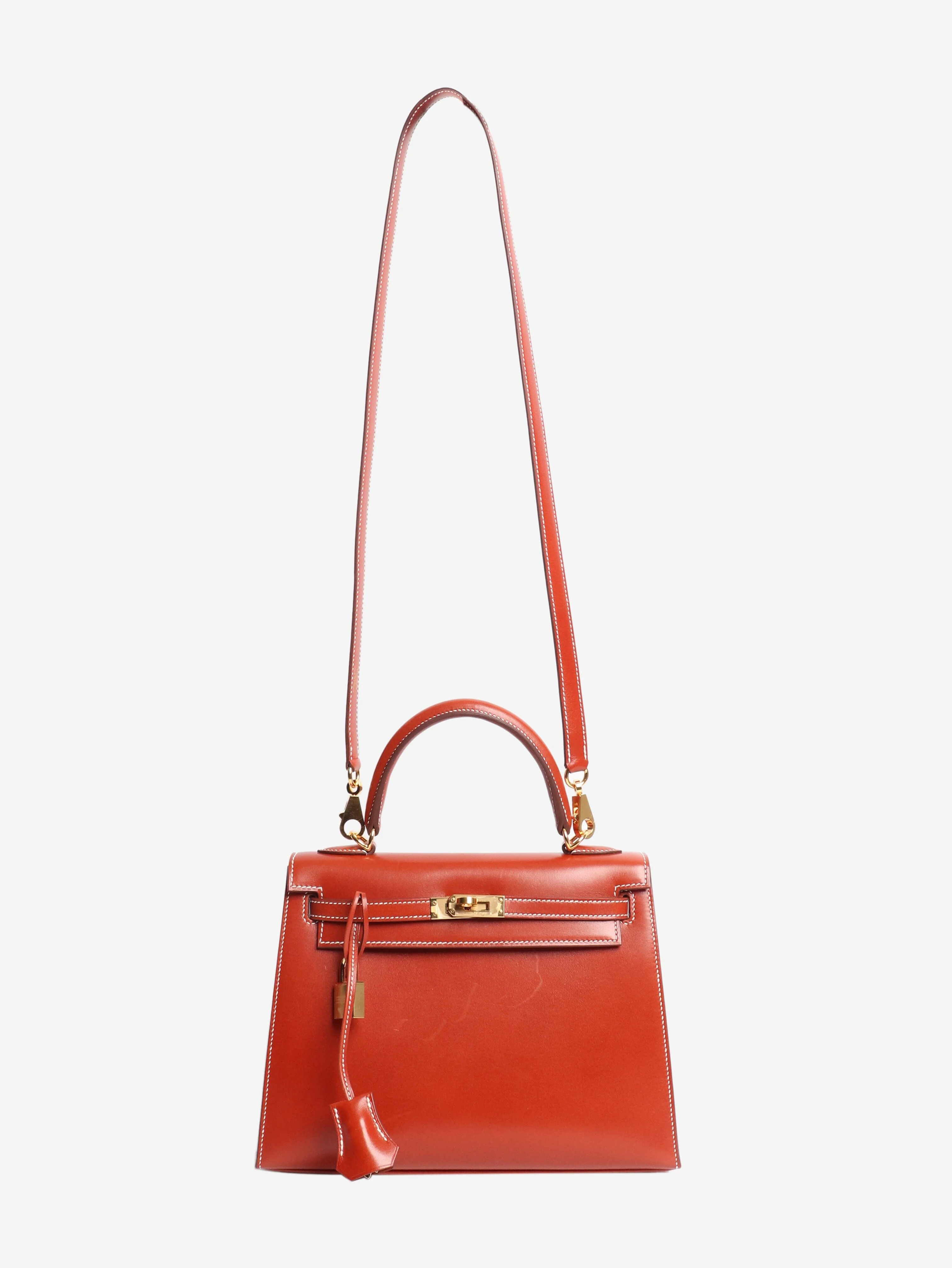 Brique Kelly 25 bag in Box Calf leather - Image 3