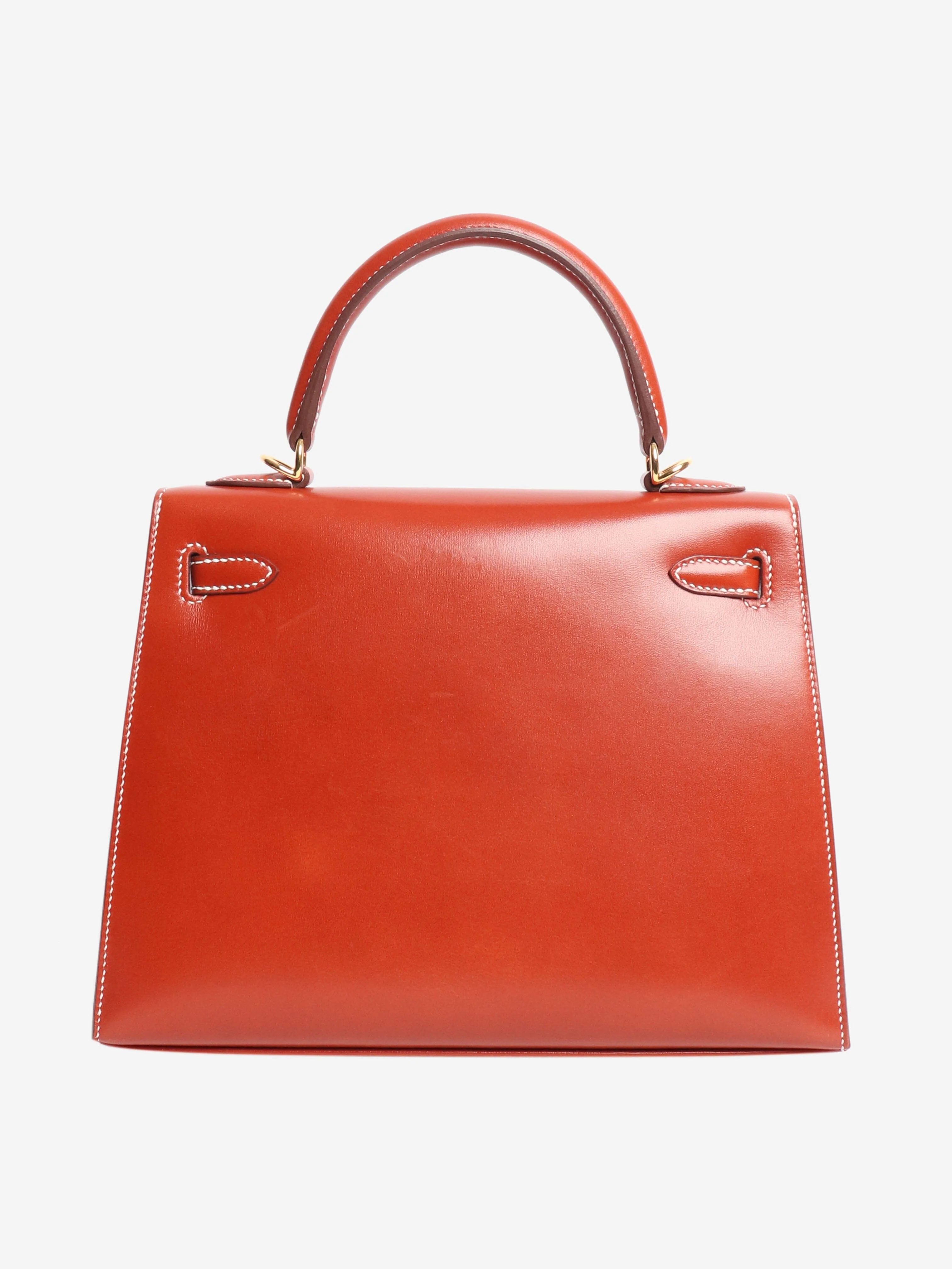 Brique Kelly 25 bag in Box Calf leather - Image 5