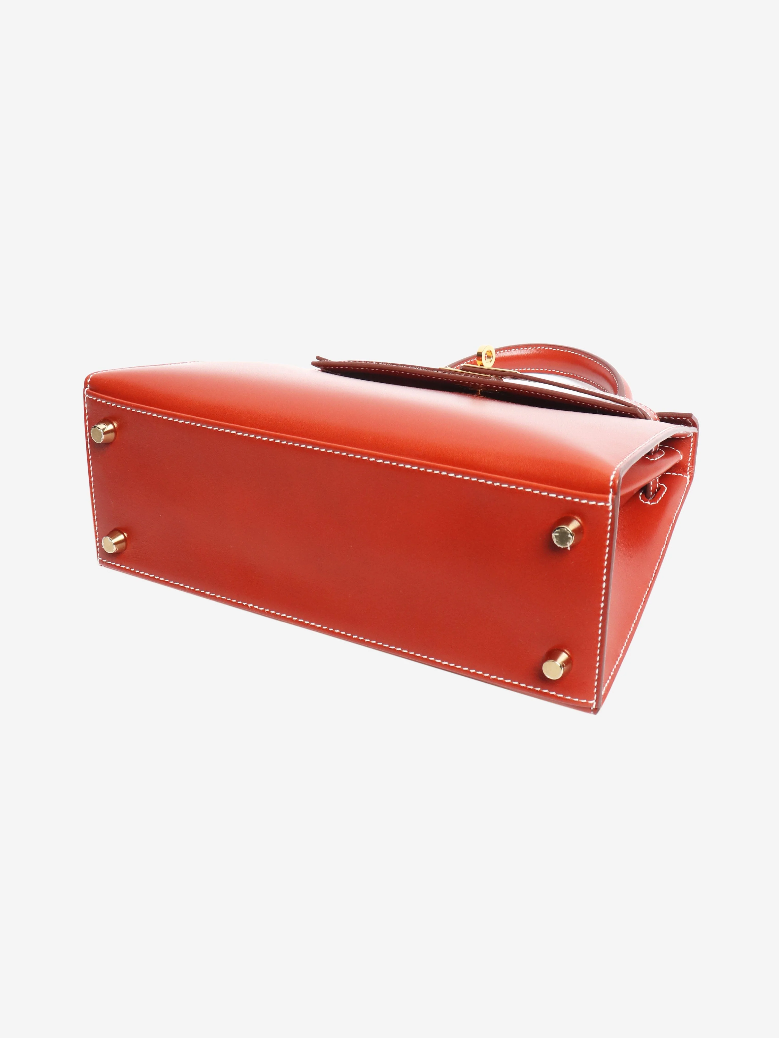 Brique Kelly 25 bag in Box Calf leather - Image 7