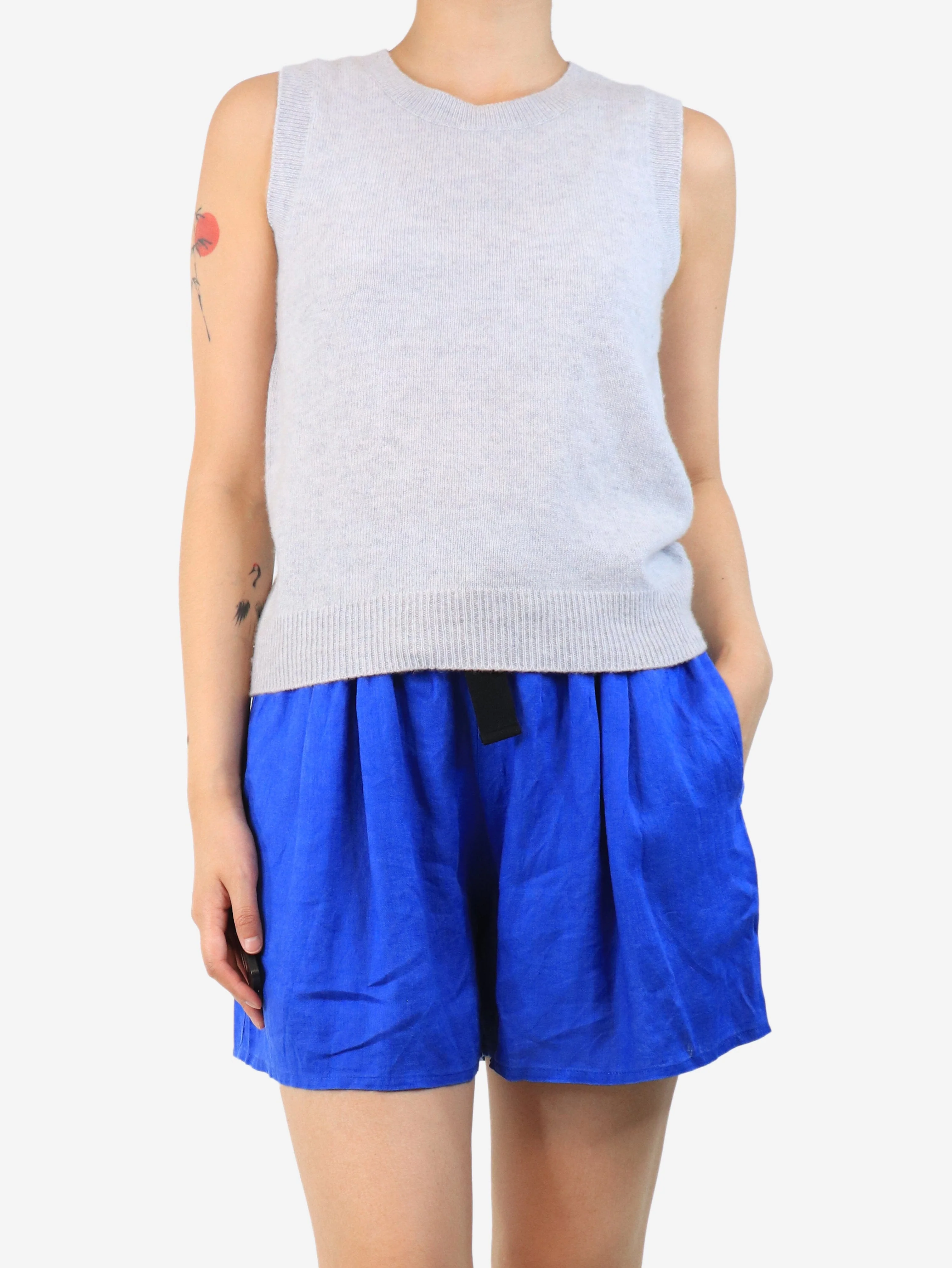 Ash grey cashmere jumper vest - size UK 10 - Image 3