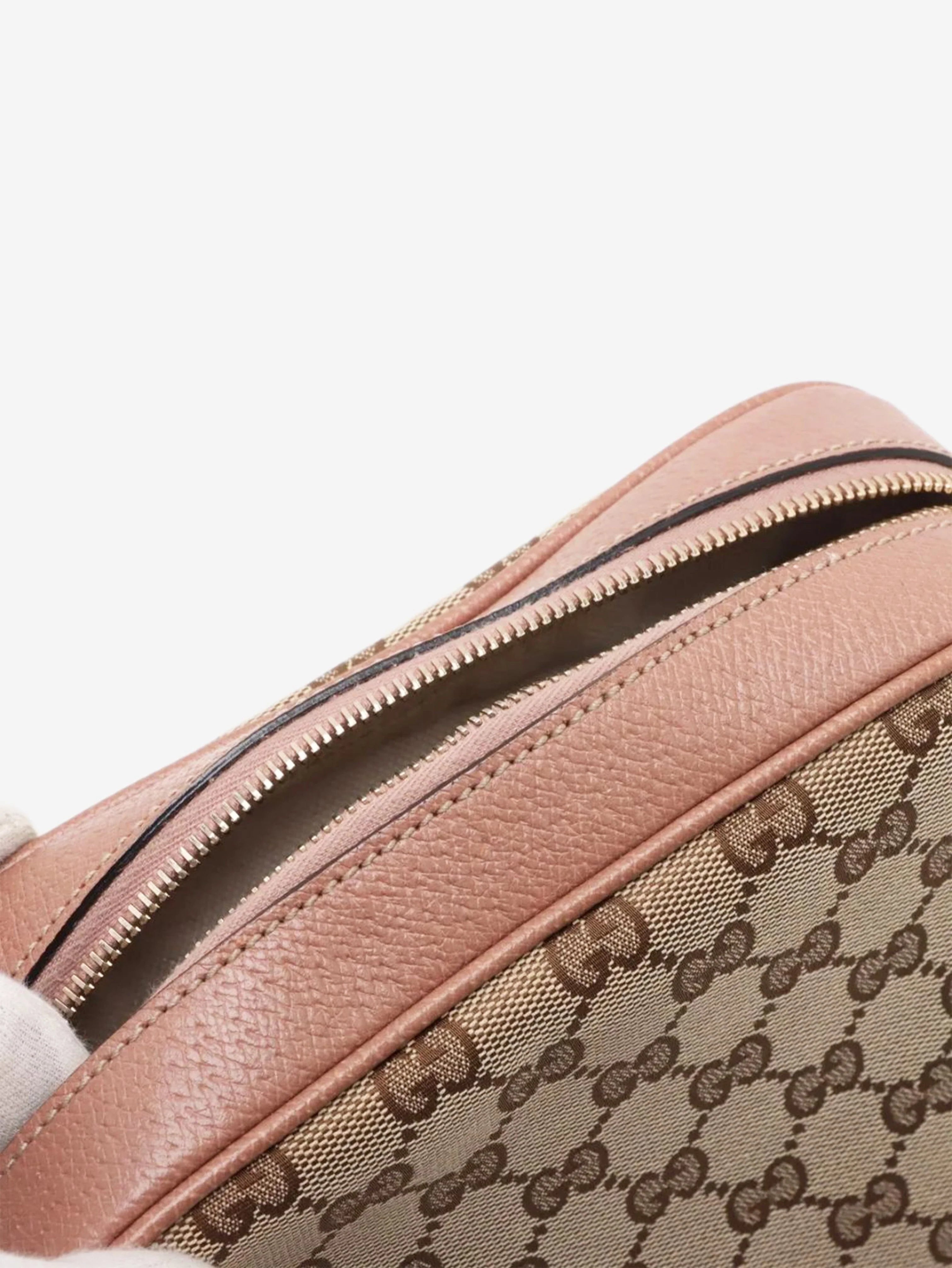 Brown GG canvas and leather crossbody bag - Image 10