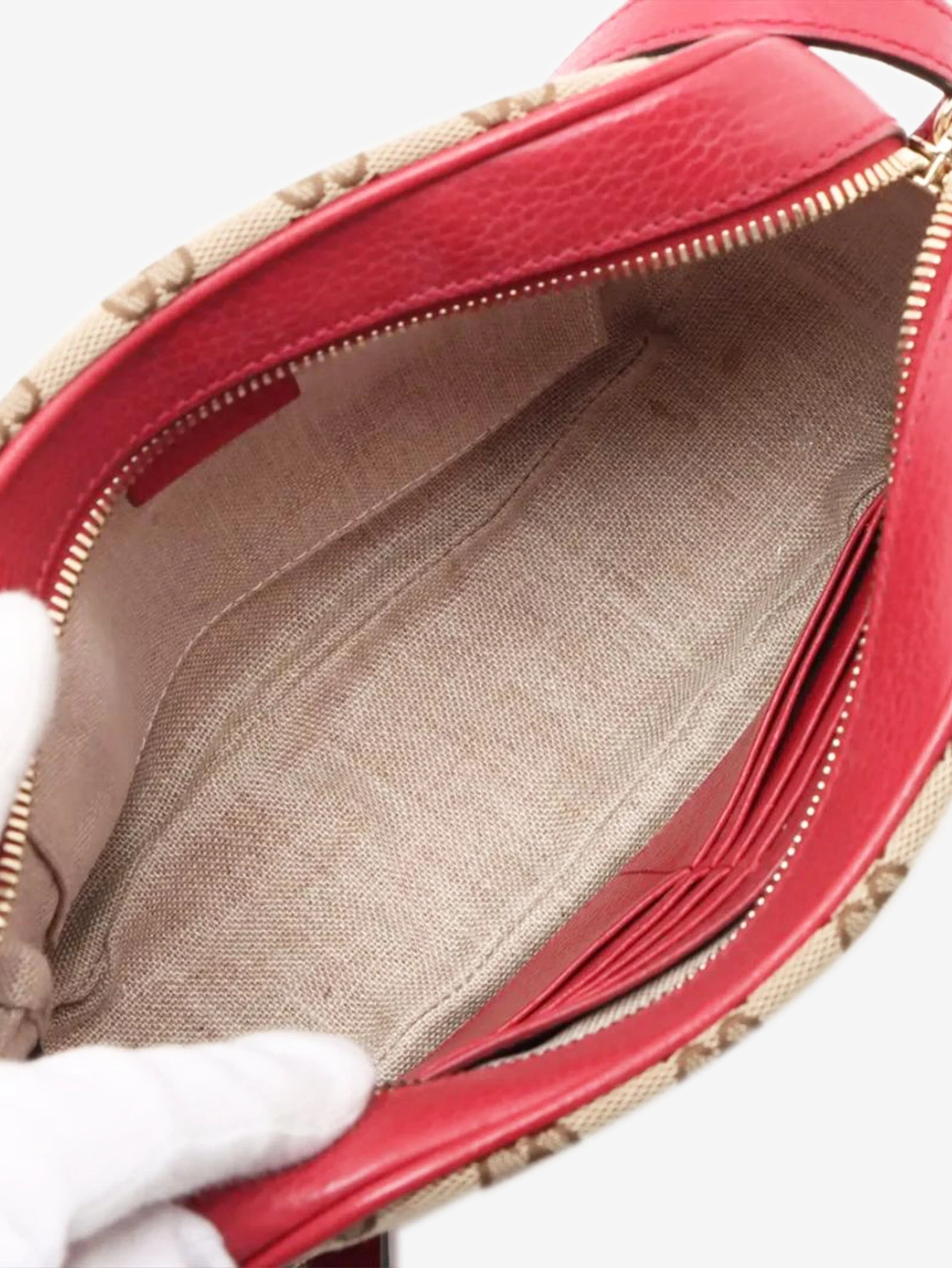Brown GG canvas and leather crossbody bag - Image 6