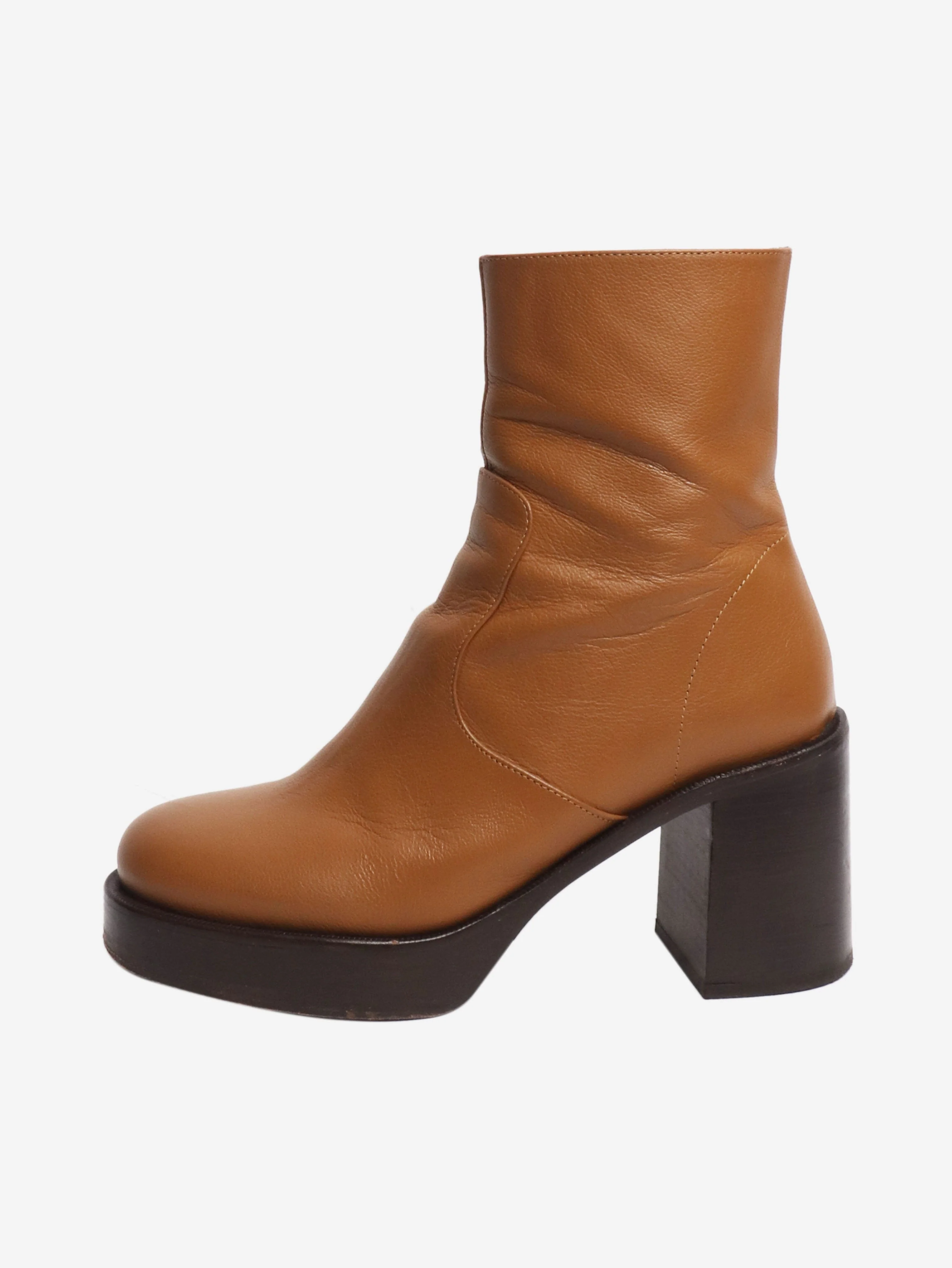 Brown leather boots - size EU 40 (UK 7)