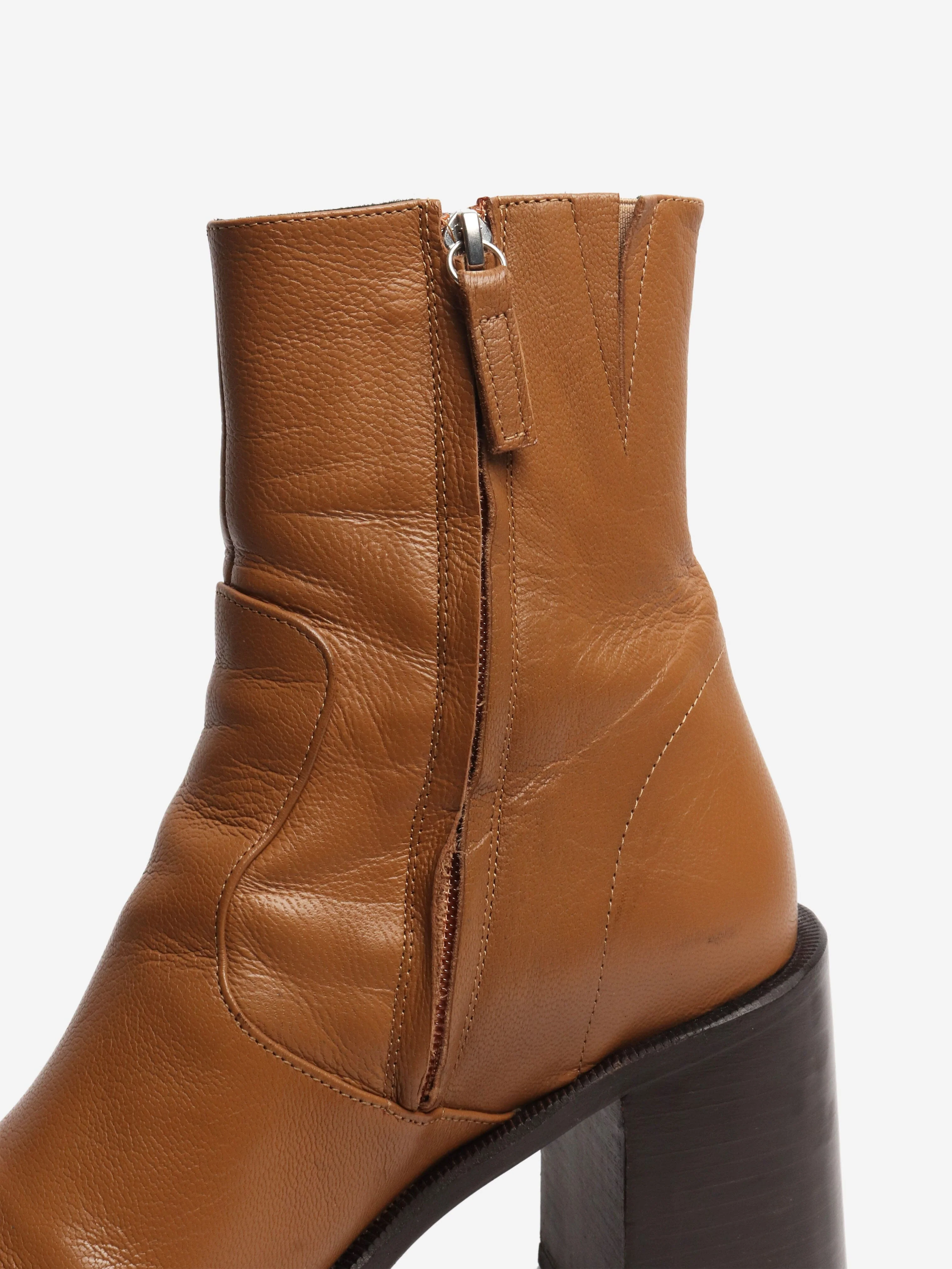 Brown leather boots - size EU 40 (UK 7) - Image 4