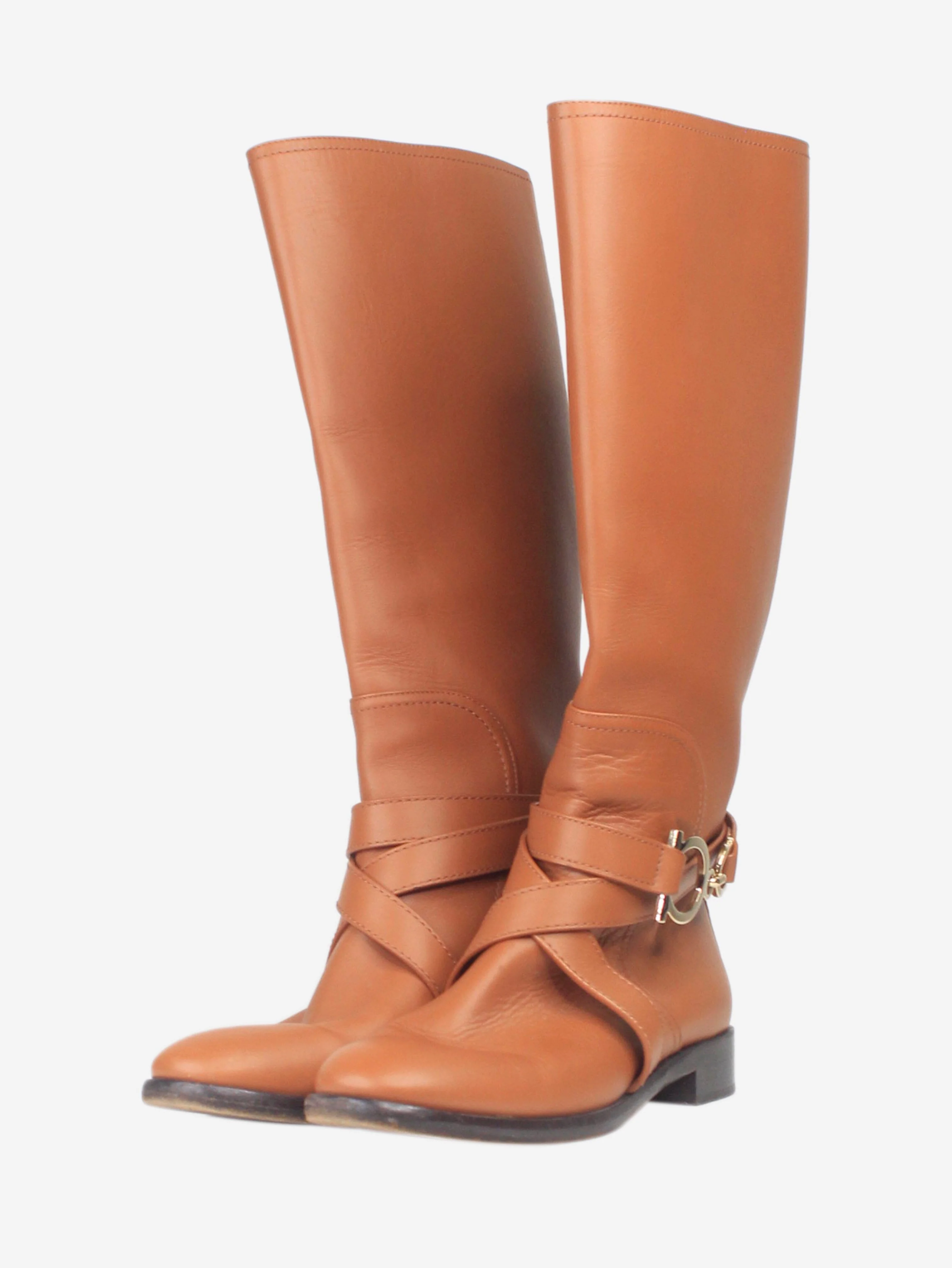 Brown leather riding boots - size UK 6.5 - Image 2