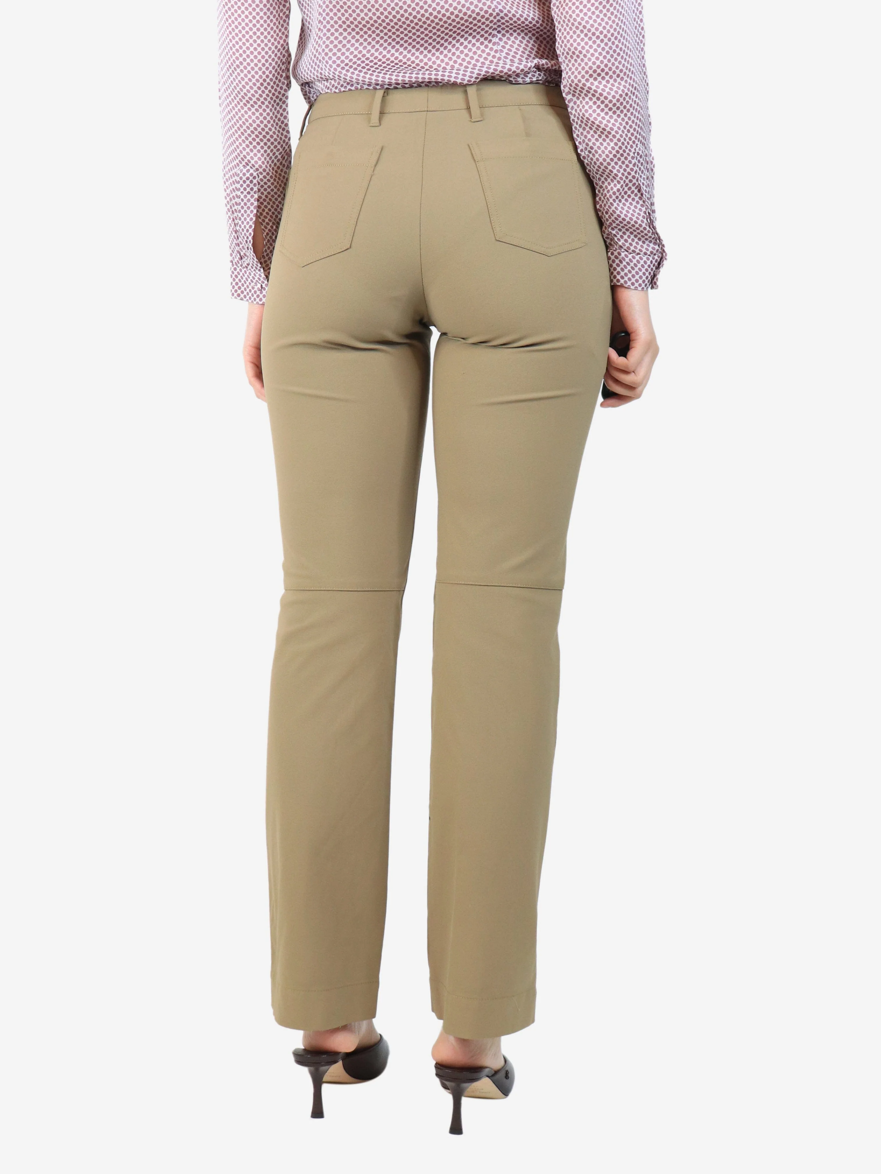 Brown mid rise trousers - size UK 10 - Image 3