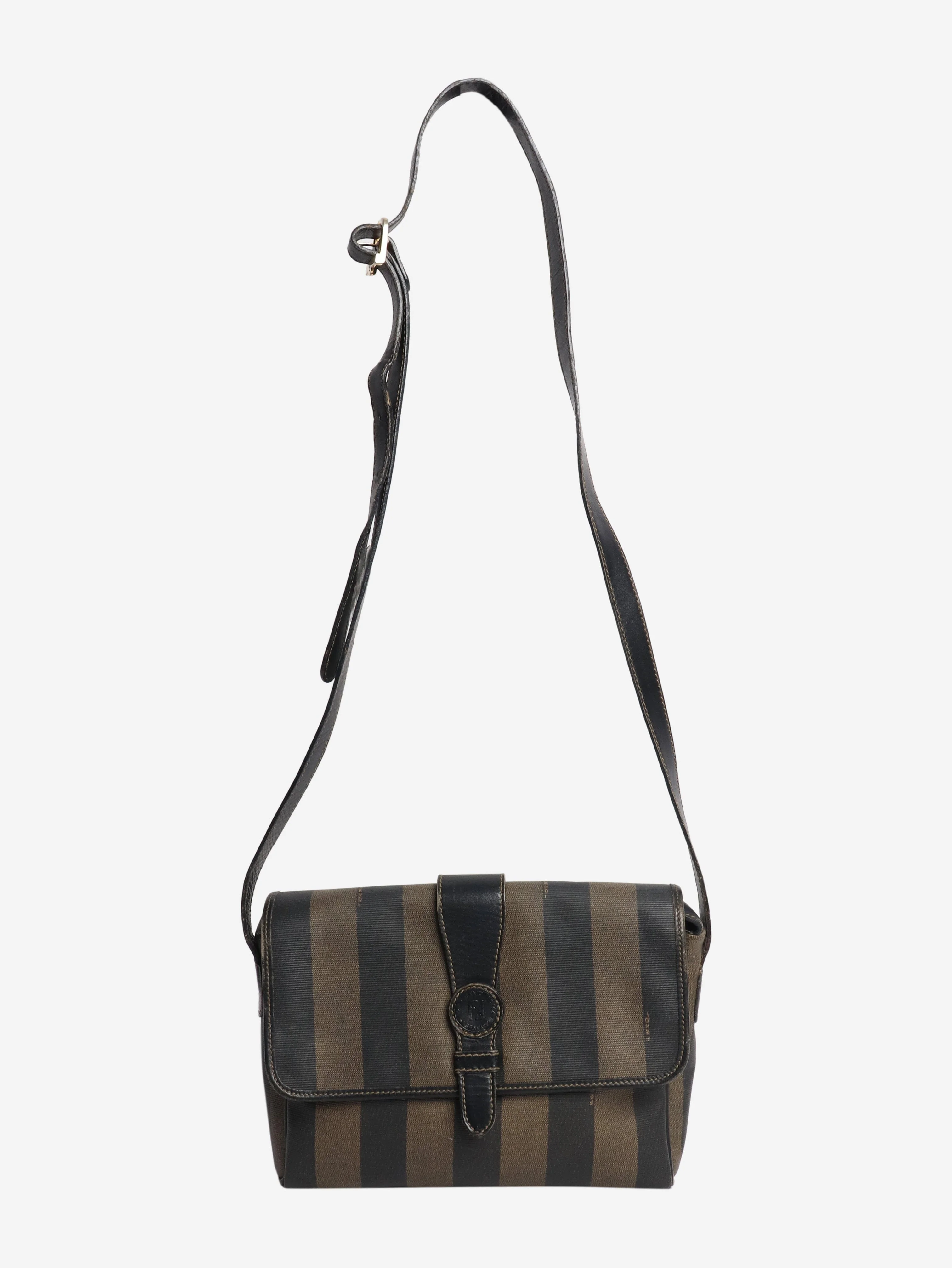 Brown Penguin striped shoulder bag - Image 2