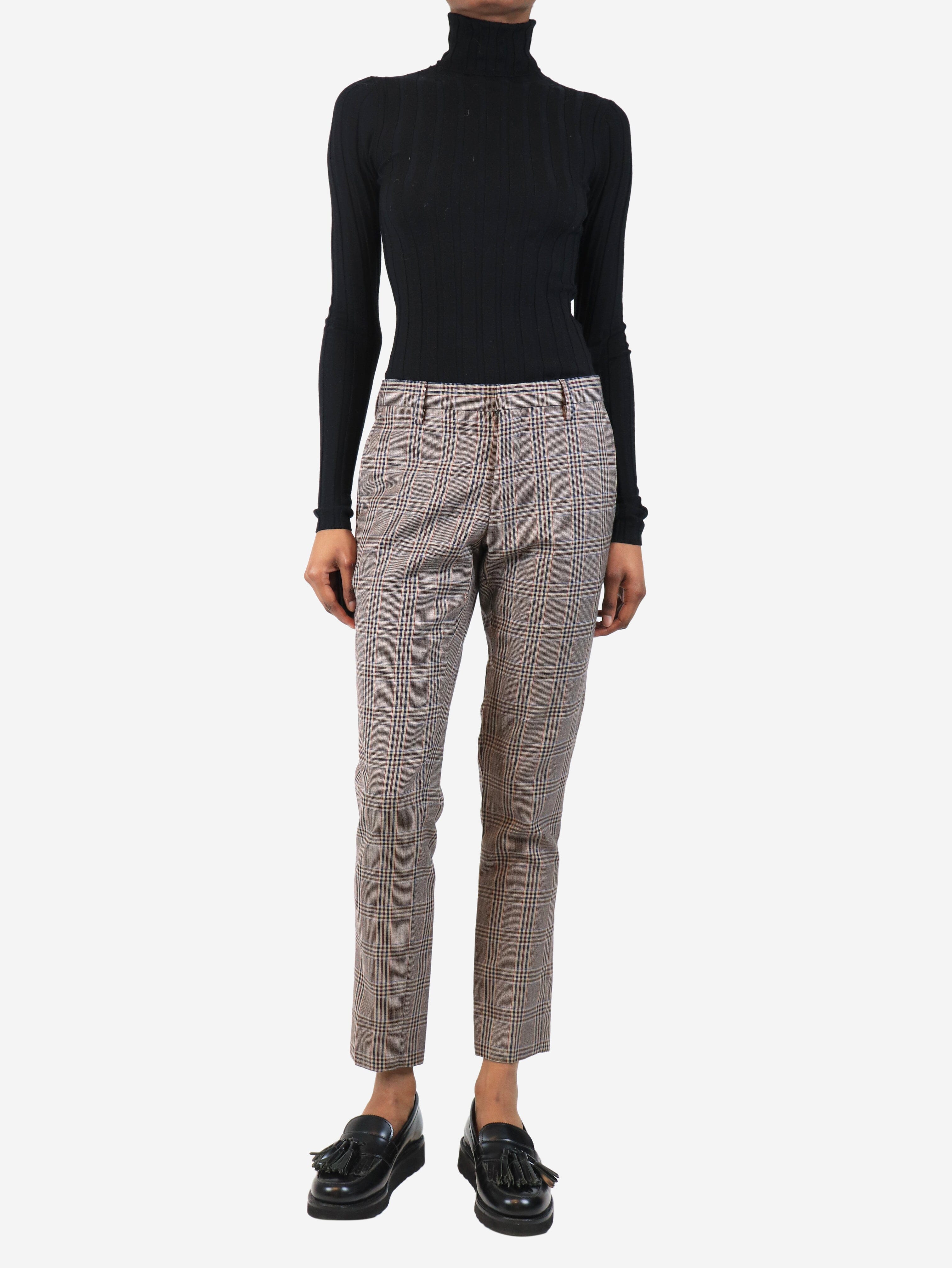 Brown plaid trousers - size UK 18 - Image 2