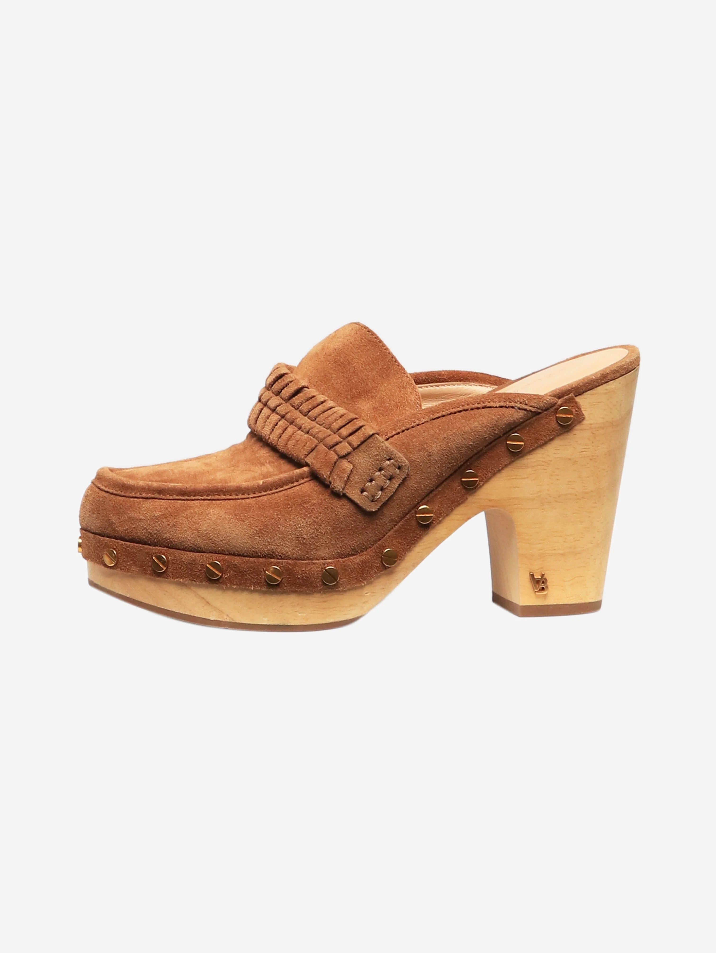 Brown suede clogs - size EU 37.5