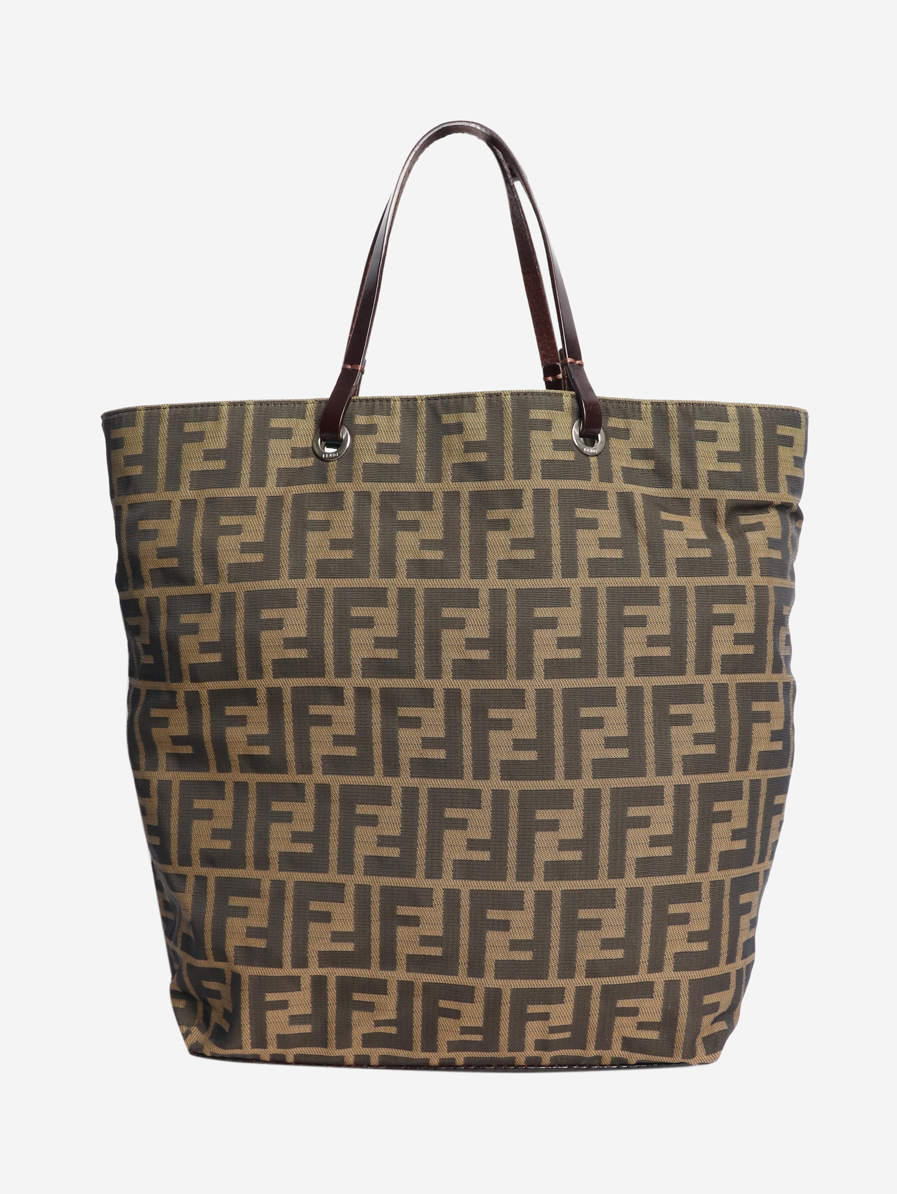 Brown Zucca canvas mini tote bag
