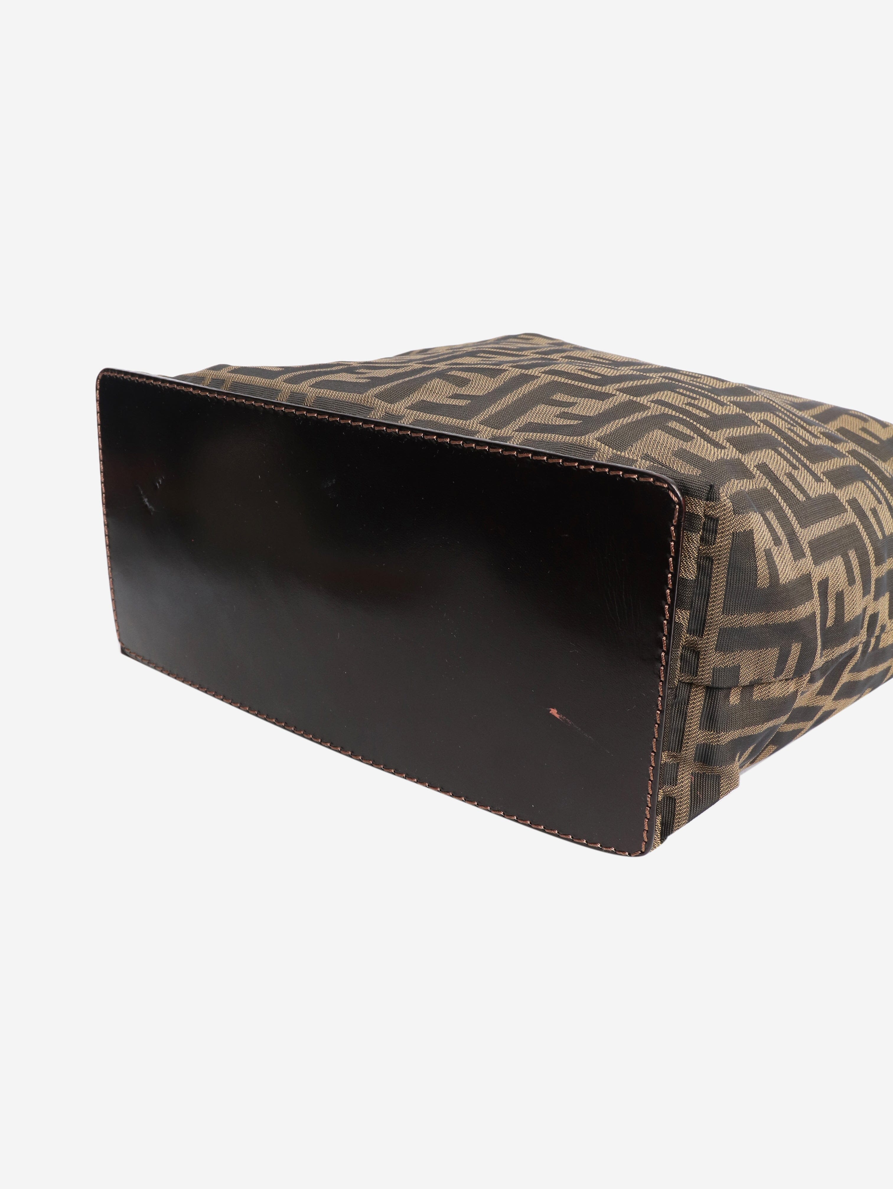 Brown Zucca canvas mini tote bag - Image 4