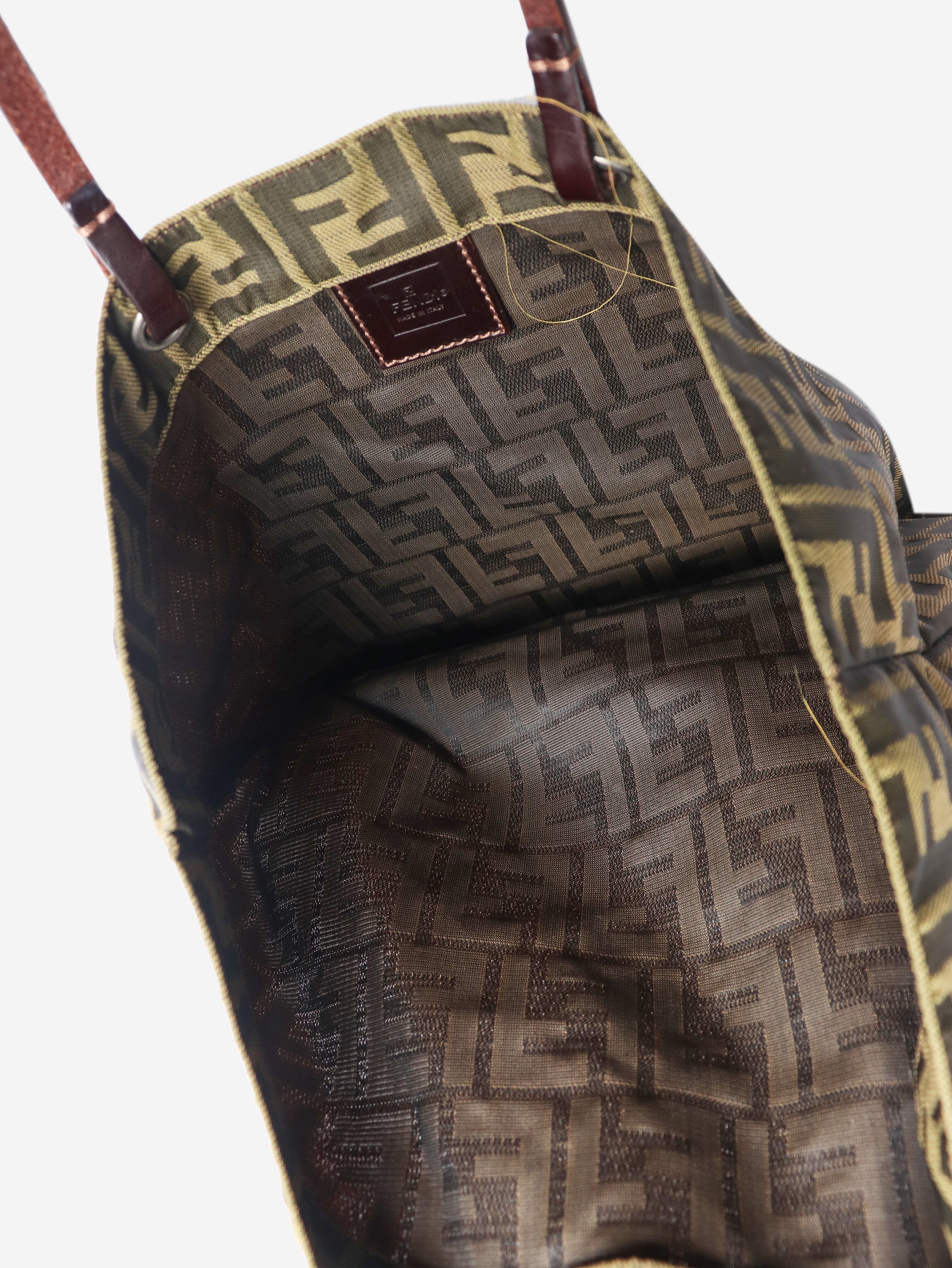 Brown Zucca canvas mini tote bag - Image 5