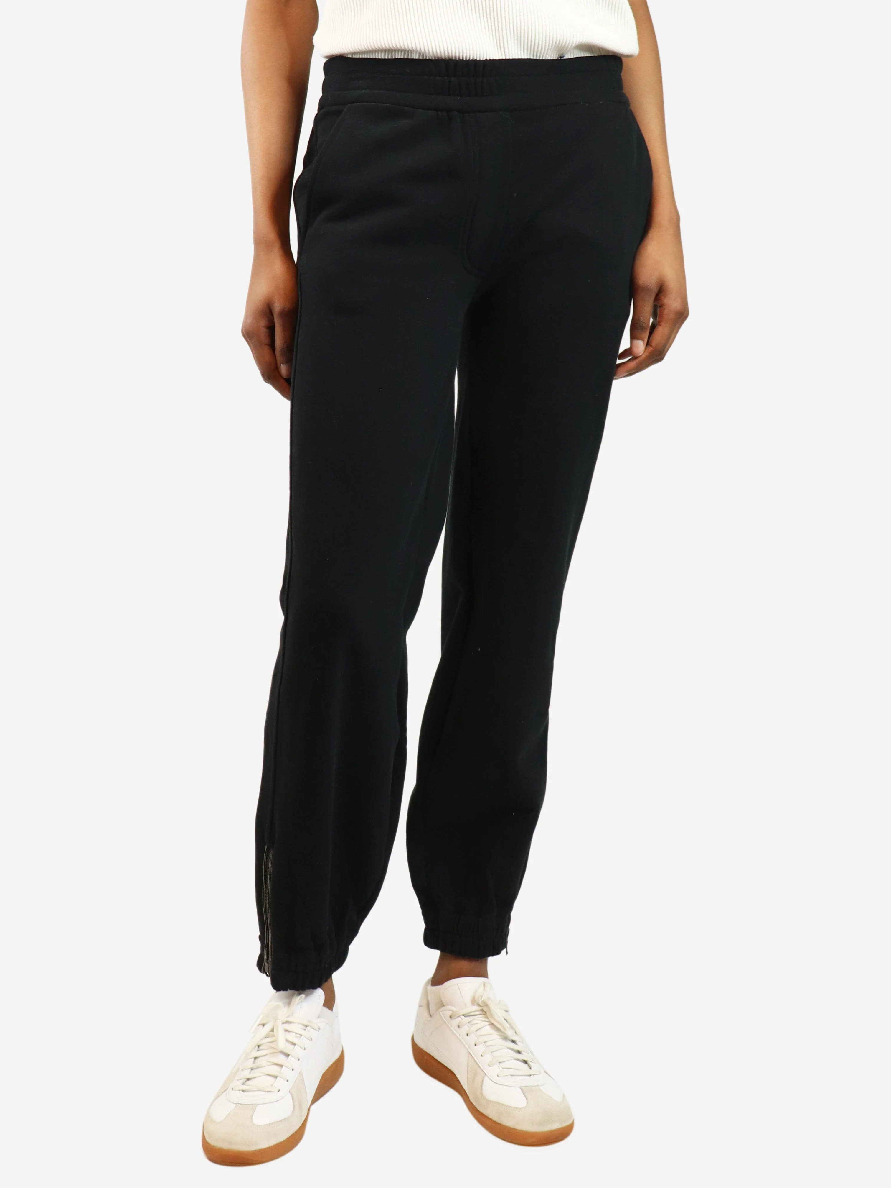 Black elasticated joggers - size XS